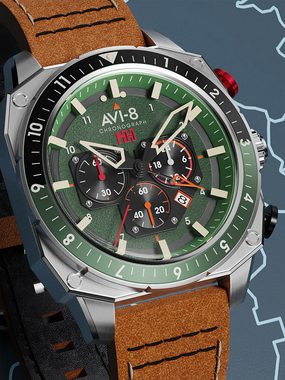 AVI-8 Chronograph AVI-8 AV-4100-01 Herrenuhr Hawker Hunter Dual Time