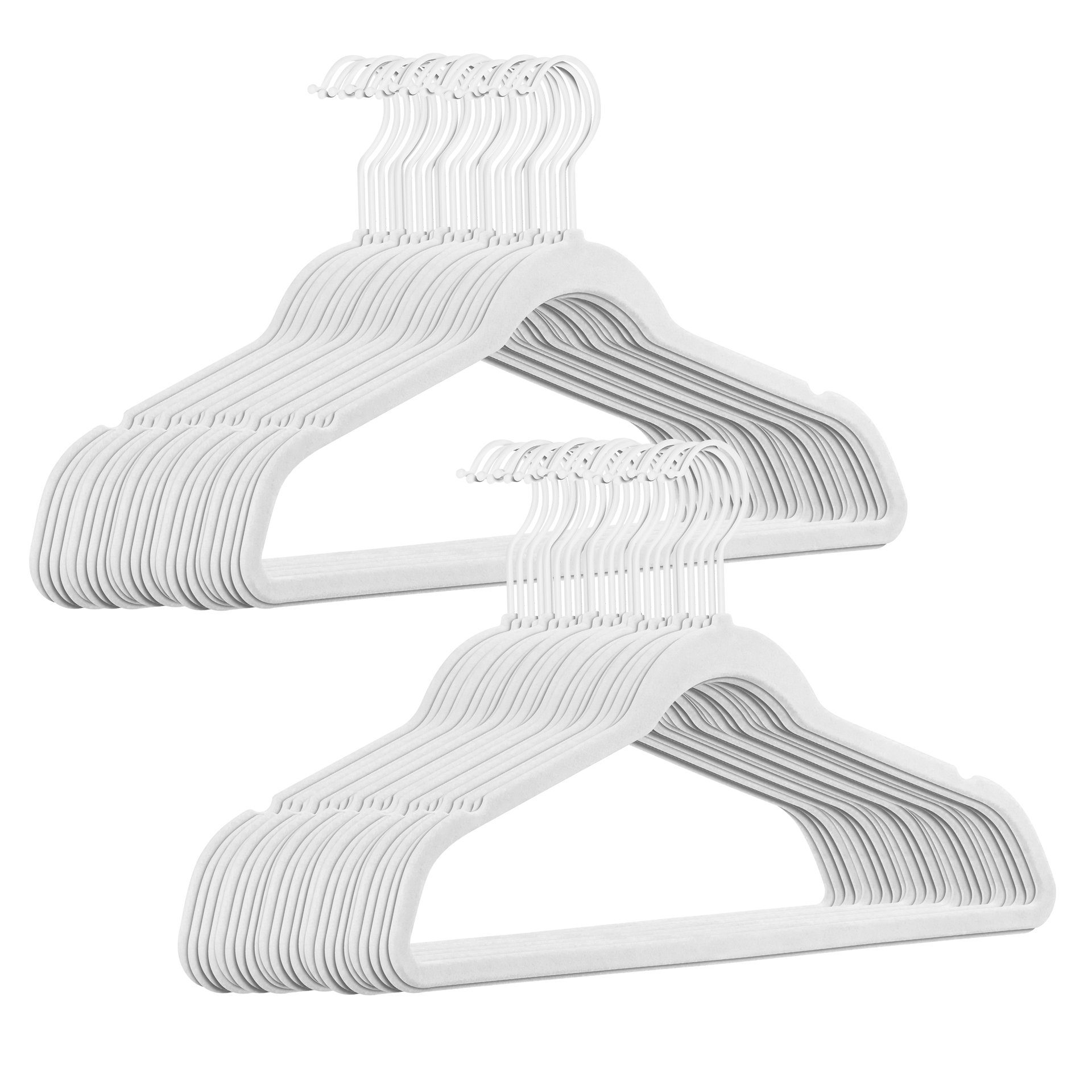 StickandShine Kleiderbügel 50 Stück Samt Kleiderbügel mit Weißem Haken in verschiedenen Farben zur Wahl (50er Set)