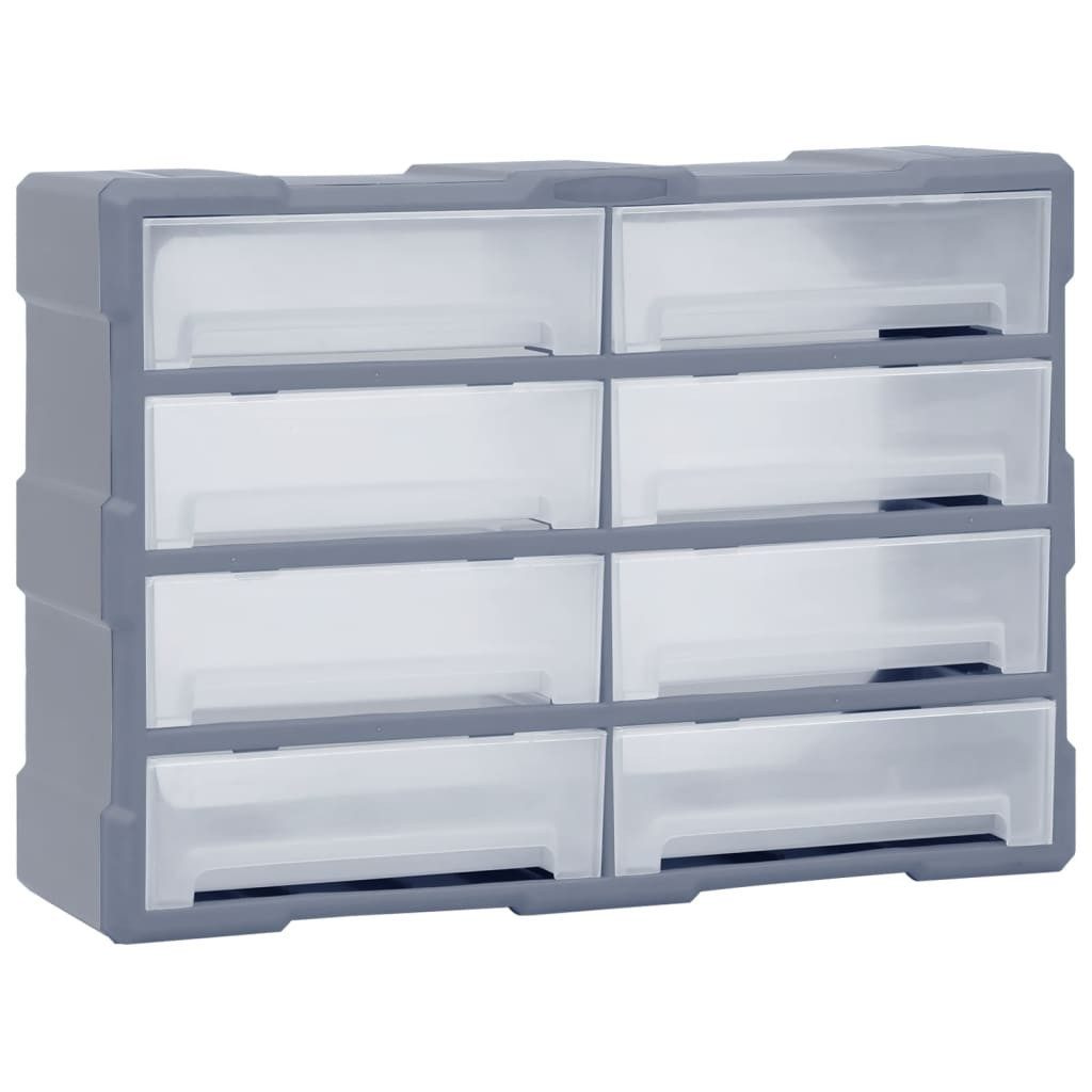 vidaXL Werkzeugkoffer 8 Schubladen Multi-Schubladen-Organizer 8 große Schubladen 52x16x37 cm