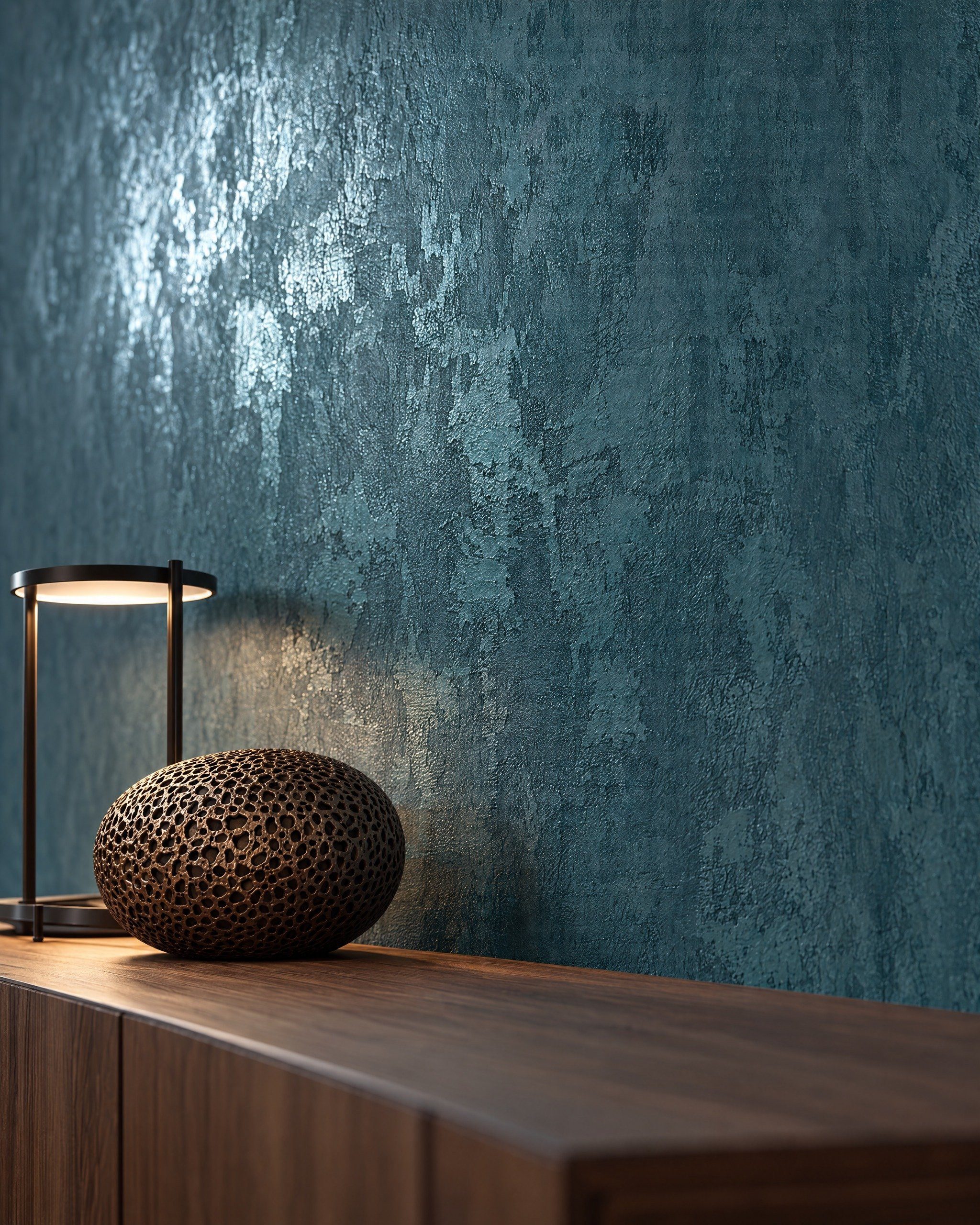Newroom Vliestapete Specta Blue Tapete Tapete,Blau,Glitzer Putz,Beton,Betonoptik, modern – Bild 3 von 5