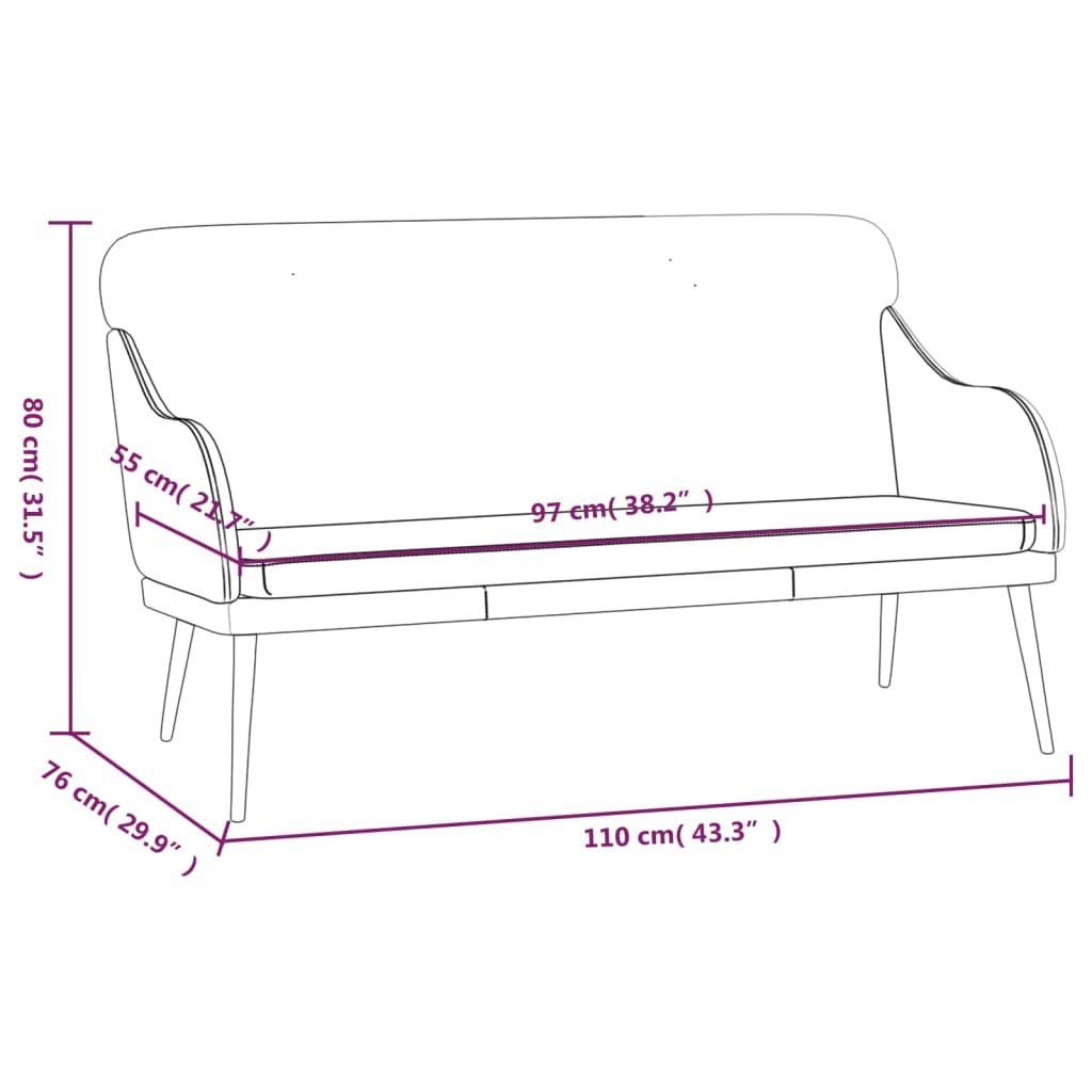 vidaXL Sitzbank Sitzbank Braun 110x76x80 Braun Kunstleder cm Braun 