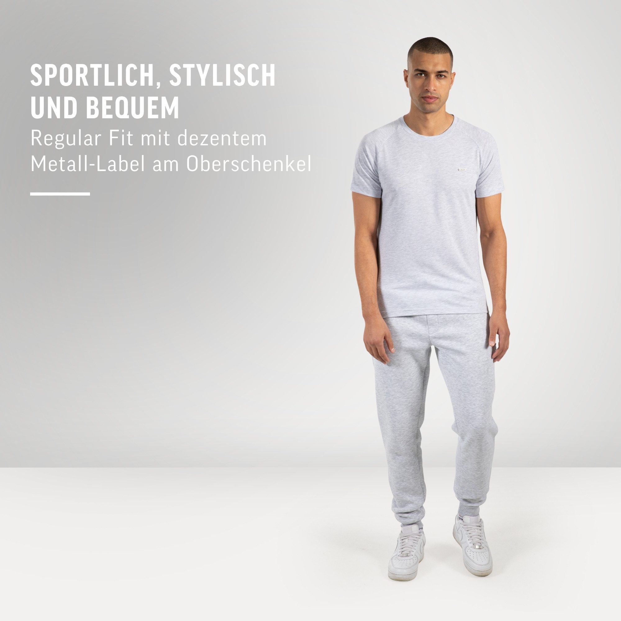 Smilodox Jogginghose Ilyas, Regular Fit Sweathose, Taschen, Metalllabel, weiches Material Jogger Kordelzug am Bund Bequeme Freizeithose Streetstyle Alltag – Bild 3 von 5