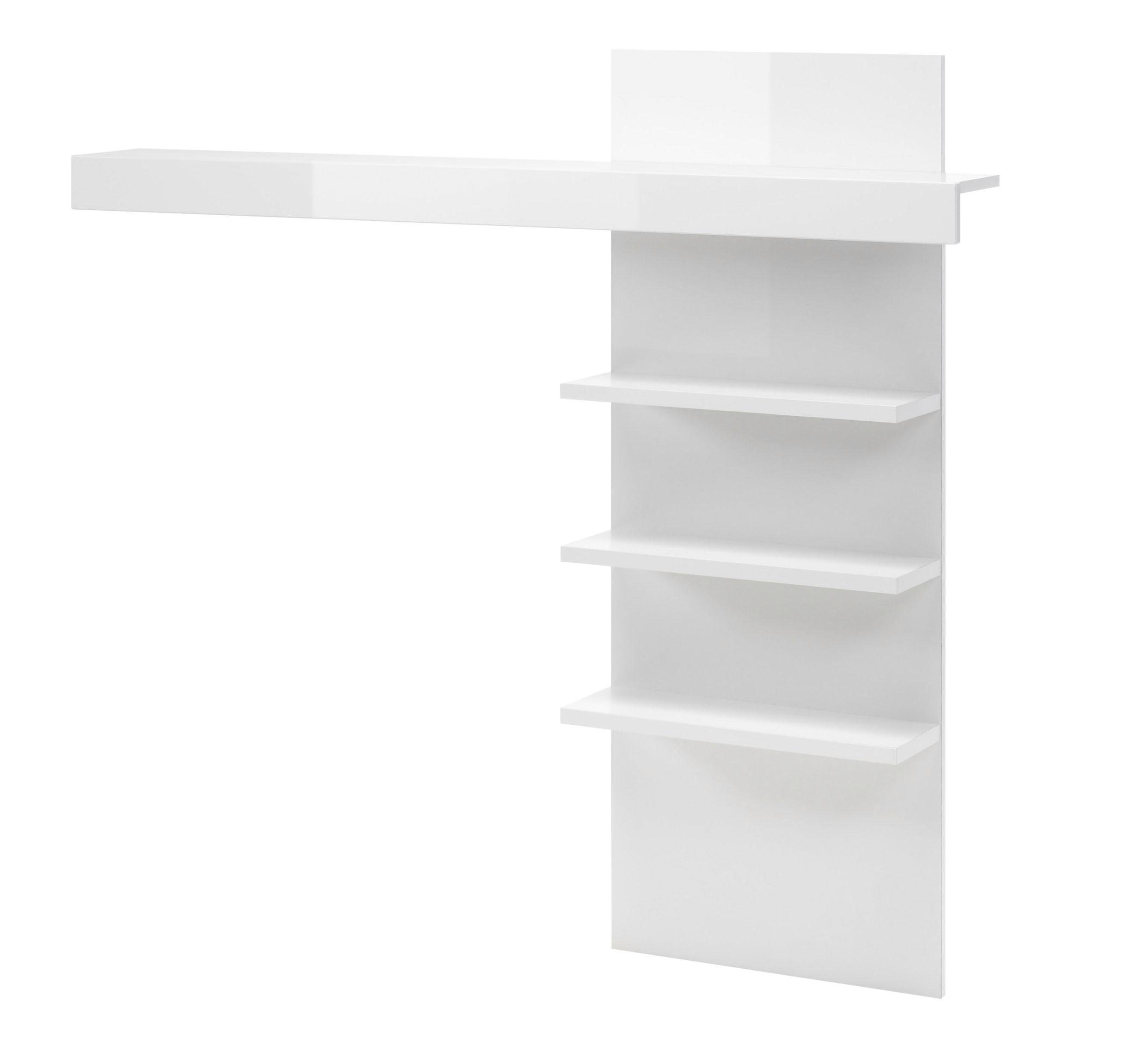 Home affaire Aufsatzregal Carat, modernes Regal, Wandhalter mit Ablagefächern, 137 cm breit, vielseitig einsetzbares Wandboard, in Weiß Hochglanz