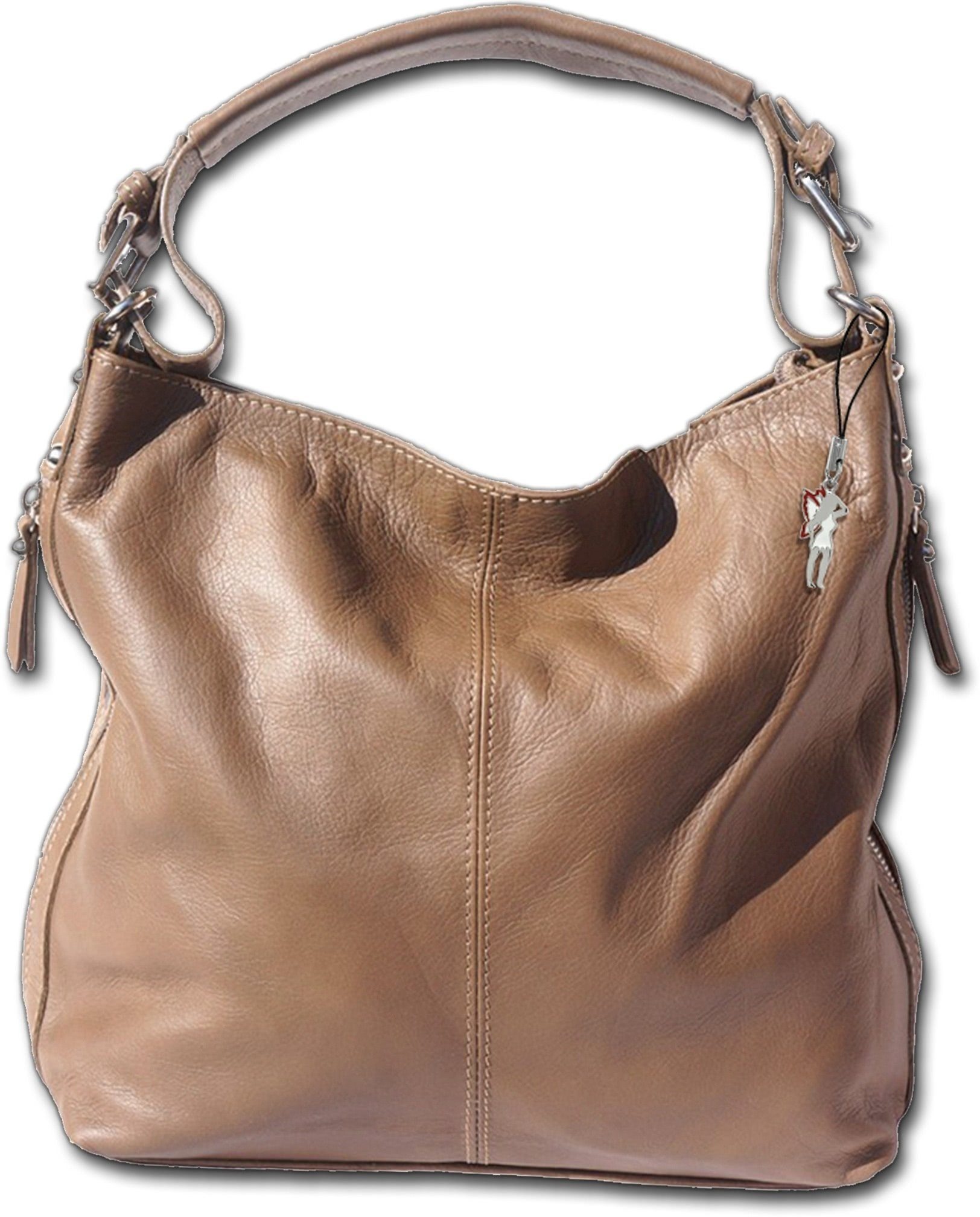 FLORENCE Shopper »D2OTF101C Florence Hobo Bag Echtleder Damentasche«, Damen Tasche aus Echtleder ...