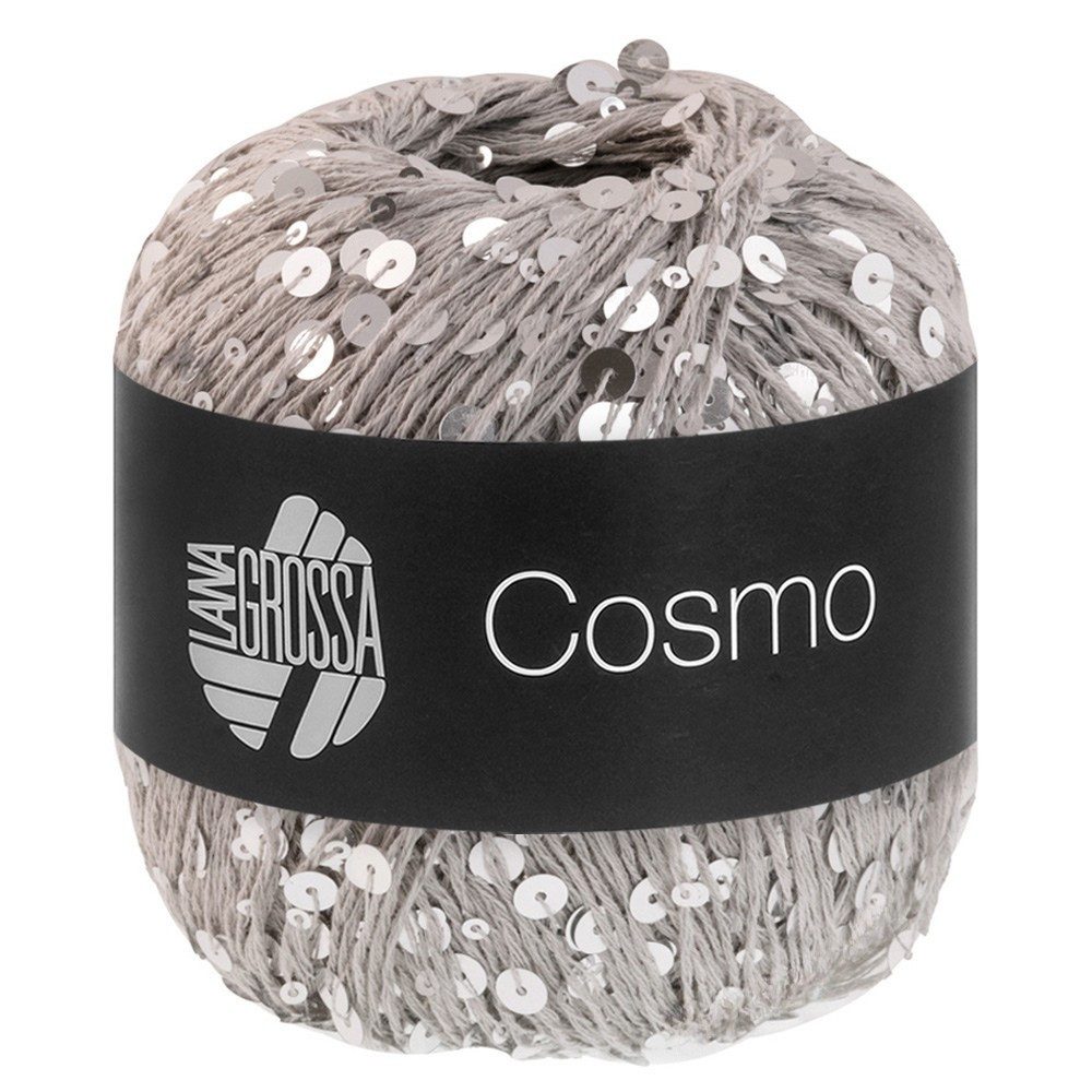 LANA GROSSA COSMO Häkelwolle, 260 m (Beilaufgarn aus Baumwolle mit großen und kleinen Pailletten), 100 g