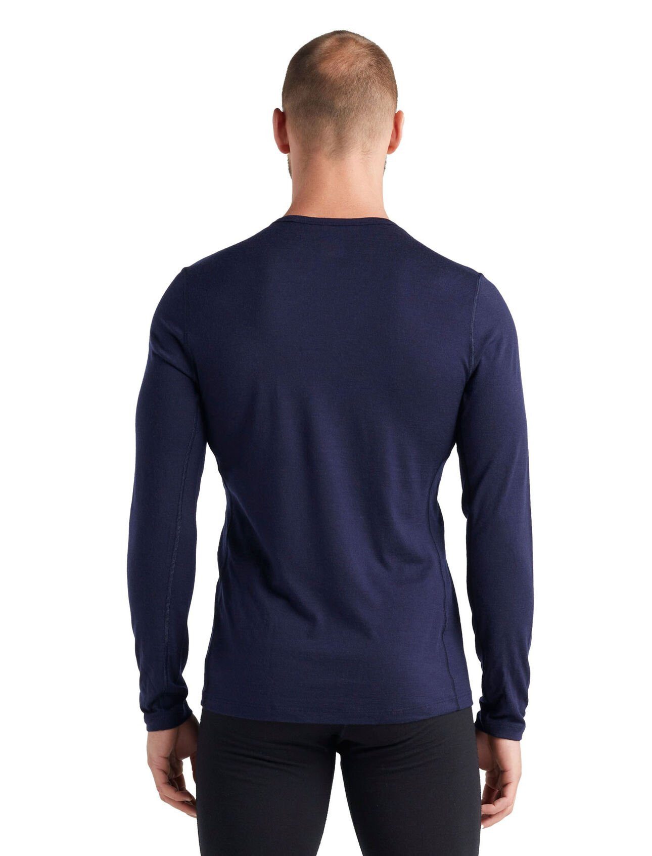Icebreaker Langarmshirt Unterwäsche 200 Oasis LS Crewe - Merinowolle, enganliegend - navyblau