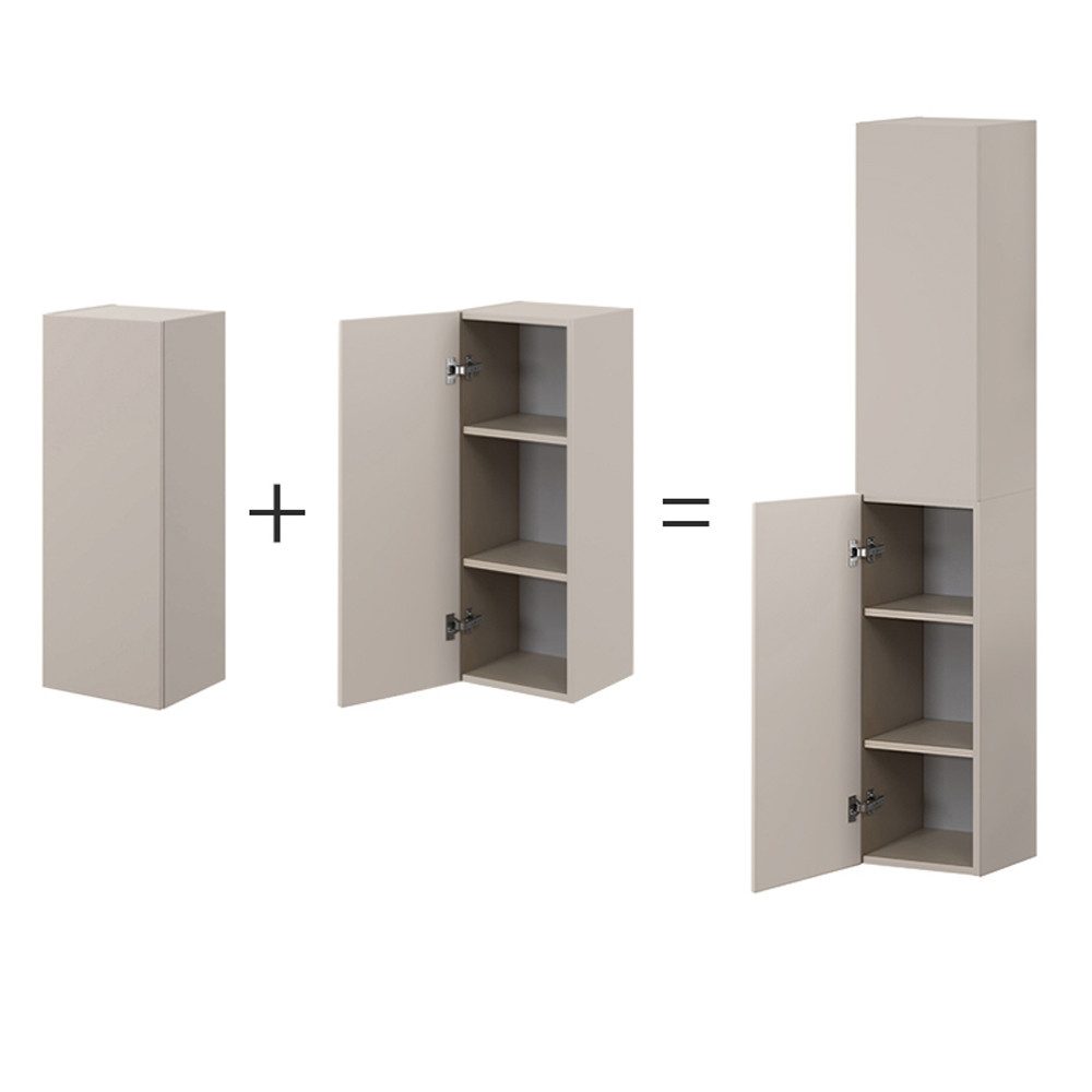 Lomadox Hochschrank DURANGO-56 Badschrank, 160cm hoch, wandhängend, kaschmir