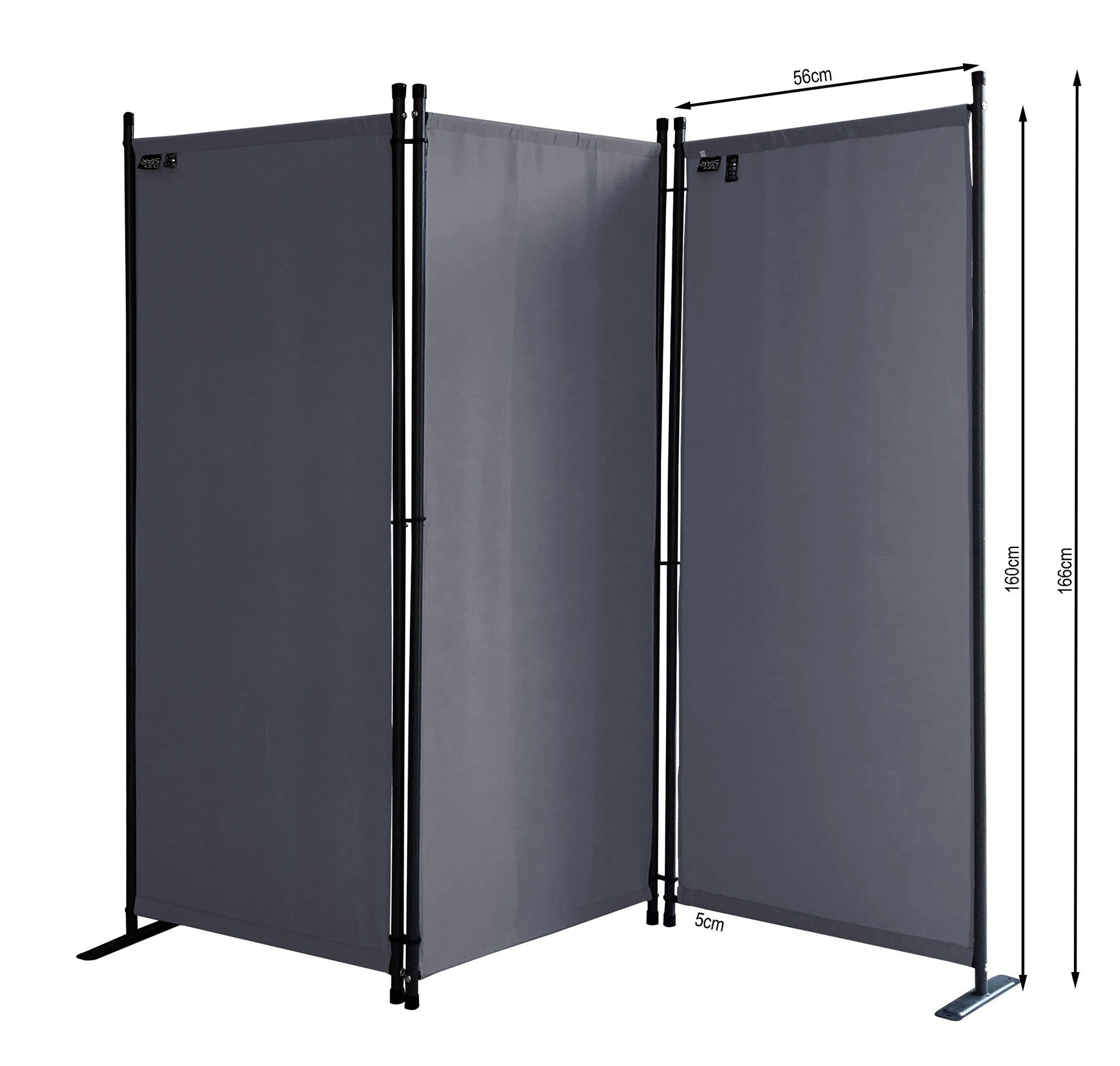 Quick Star Paravent 3/4/6 Teilig, Mehrere Farben & Größen Faltbare Stellwand Blickdicht