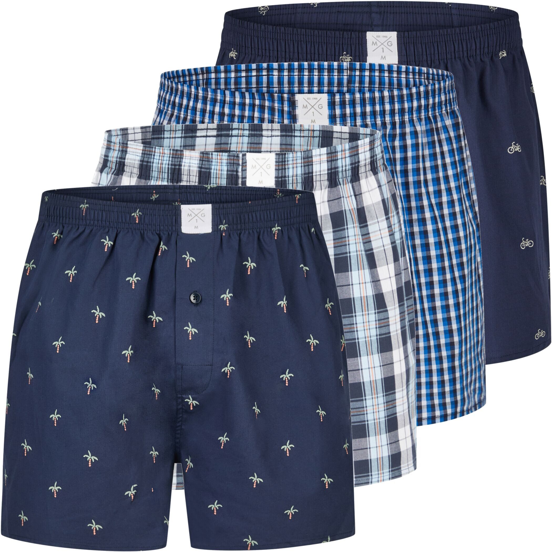 MG-1 Boxershorts MG-1 Herren Webboxer 4er Pack Baumwolle desortierte Boxershorts (1-St)