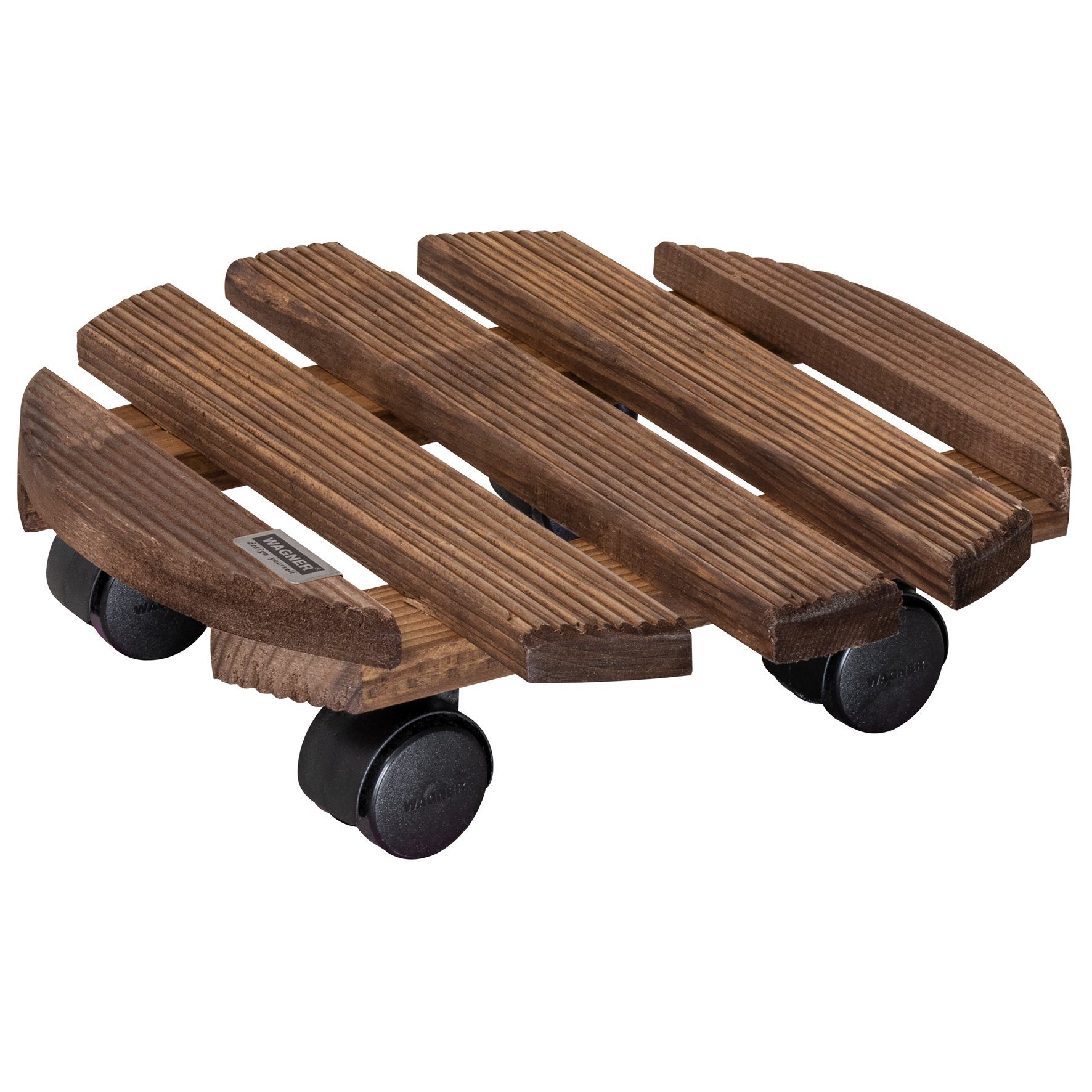 WAGNER design yourself Тележка для растений COUNTRY in diversen Größen I für Innenbereich I rund und eckig I aus FSC® Massivholz, geriffelt, diverse Farben I Tragkraft 100 kg - Made in EU