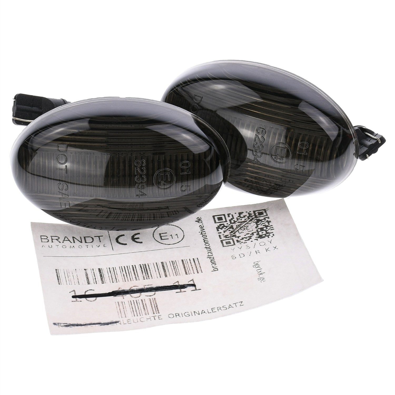 BRANDT AUTOMOTIVE KFZ-Ersatzleuchte Auto Seitenblinker Set LED Kotflügel Blinker + Kabel Schwarz, für Mercedes Benz A-Klasse V168 W168 (07.1997-08.2004); Citan W415...
