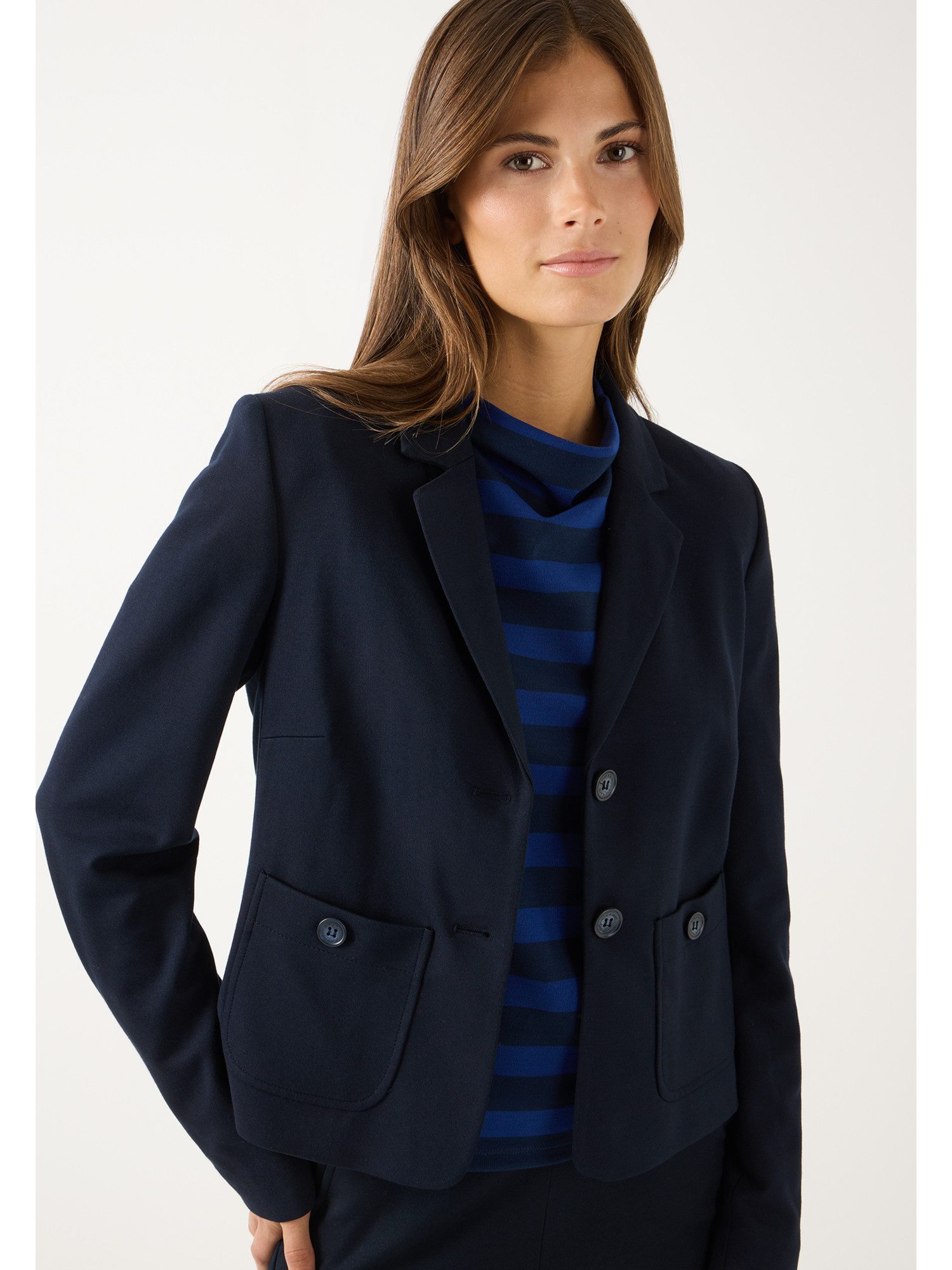 MORE&MORE Jerseyblazer kurzer, kastiger Jerseyblazer