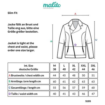 malito more than fashion Lederimitatjacke 5195 Bikerjacke Slimfit mit Steppung