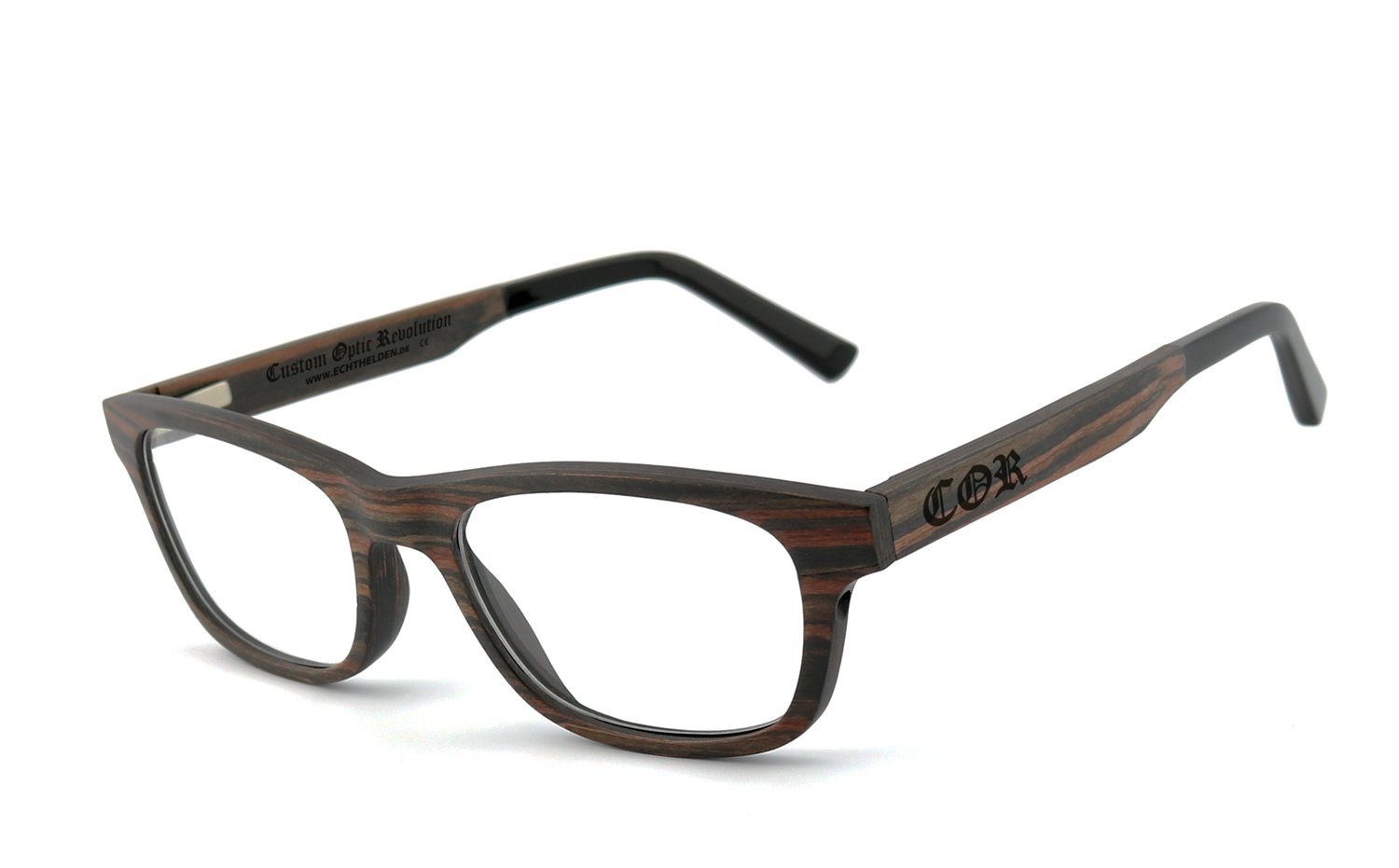 mit Bügel Brille COR COR010 Holzbrille, Flex-Scharnieren