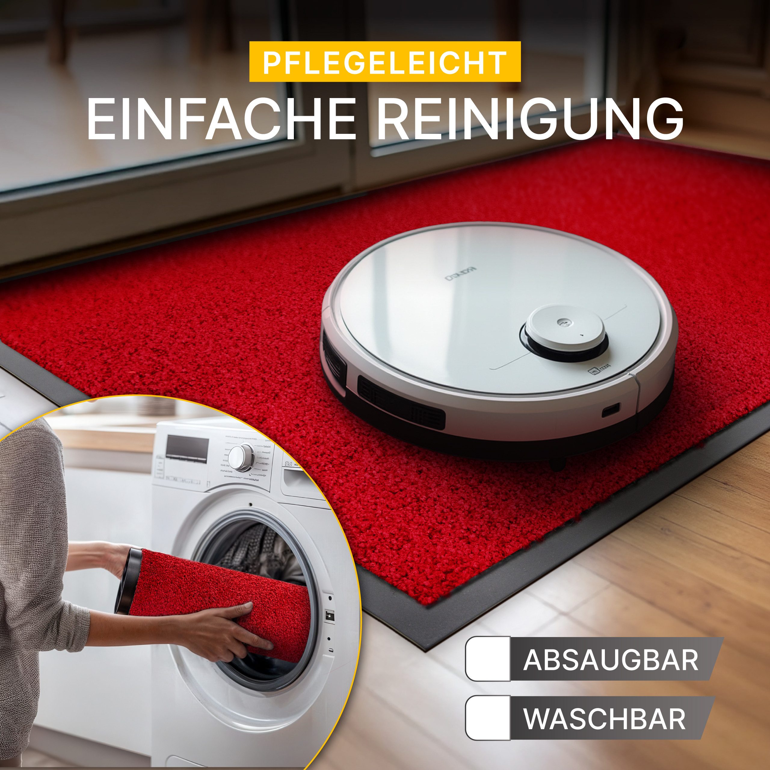 Entrando Fußmatte FIEL, Rechteckig, Höhe: 7 mm, Schmutzfangmatte Innen & Außen waschbar rutschfest dünn saugstark – Bild 5 von 5