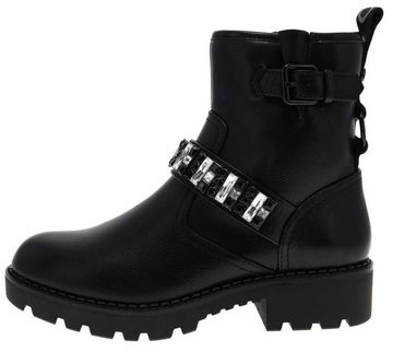 Buffalo WAVE BIKER BOOT Schwarz Stiefelette Vegane Damen Stiefel