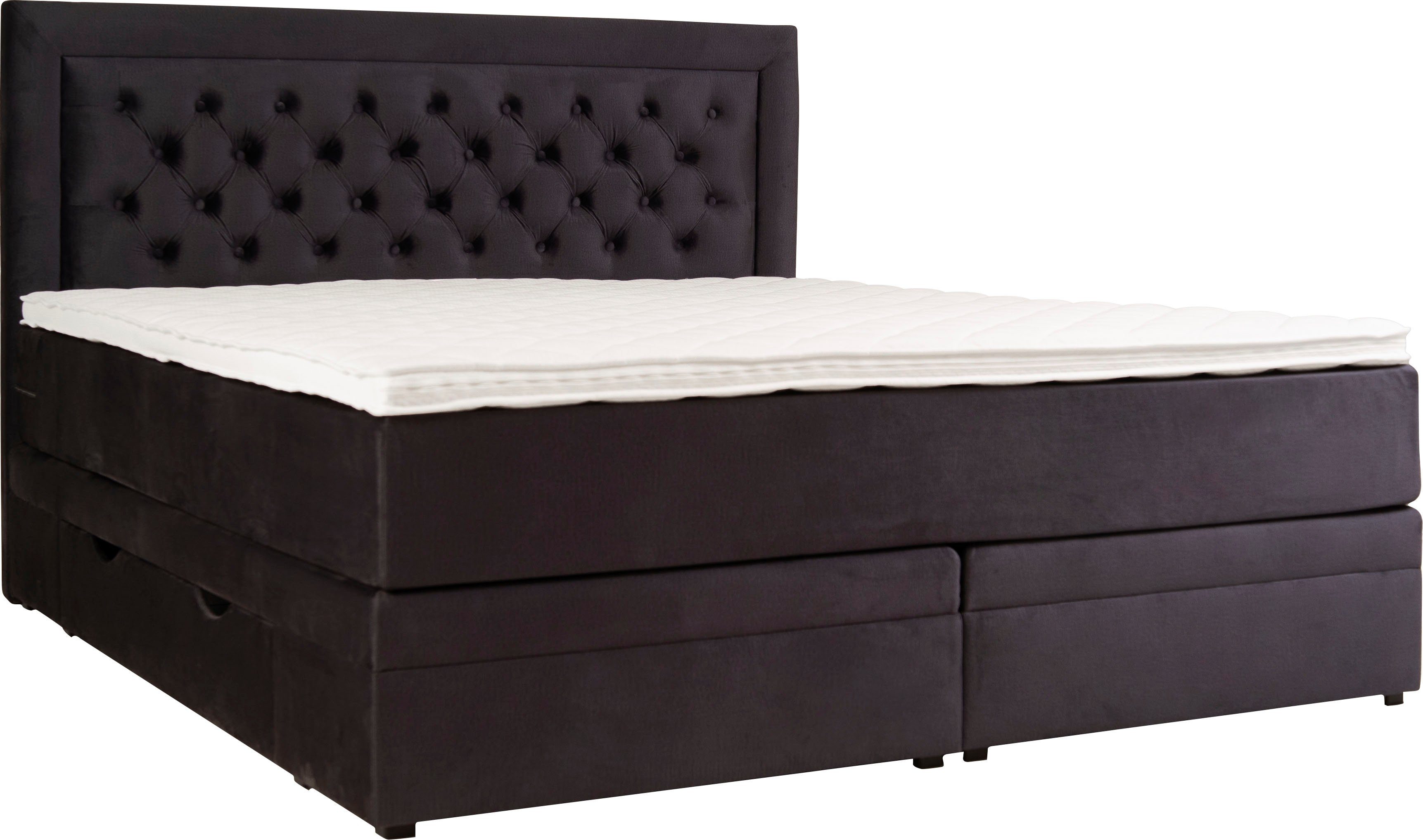 mit Leonique Julien, Taschenfederkernmatratze Boxspringbett anthracite