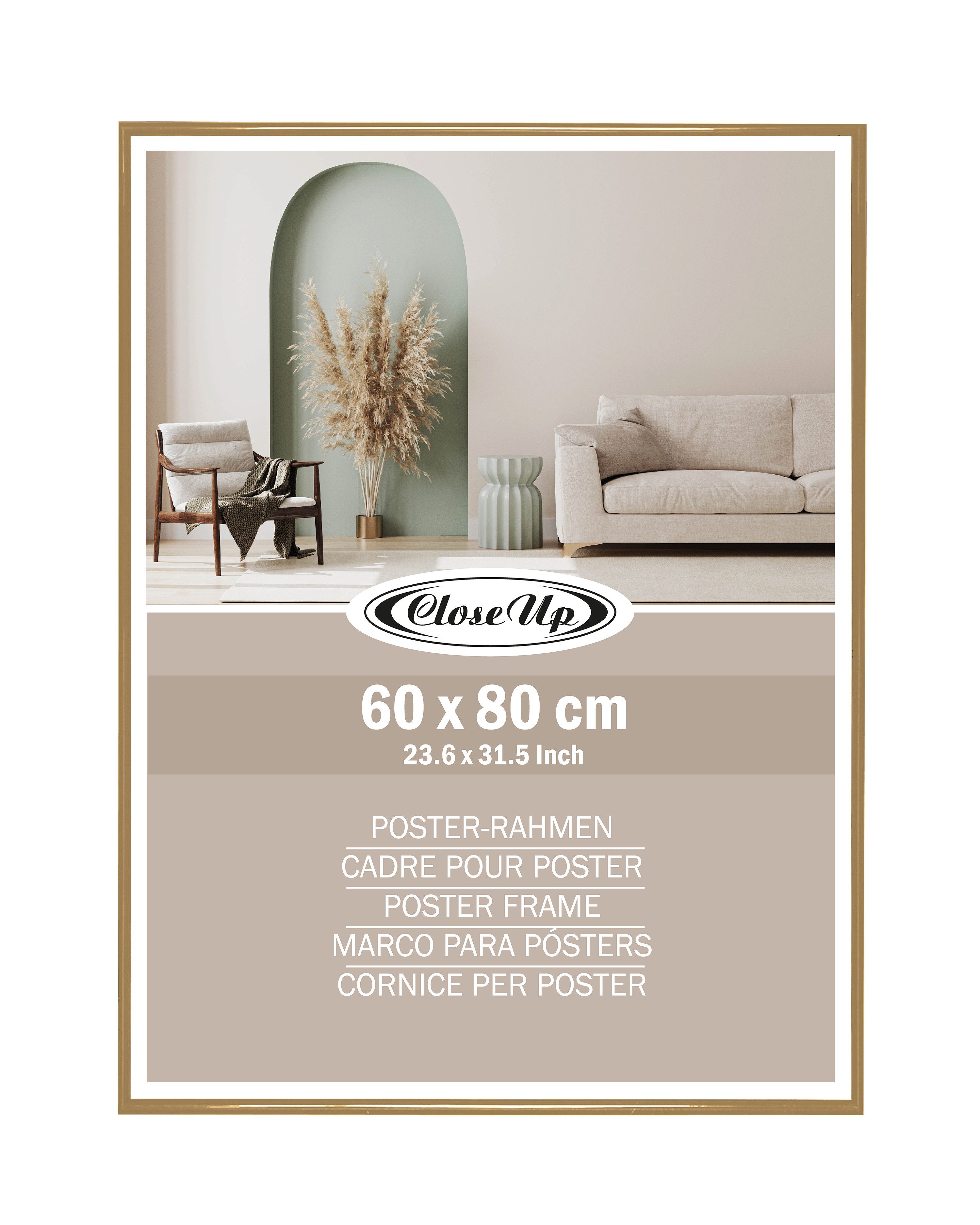 Bilderrahmen Posterrahmen 60 x 80 cm gold