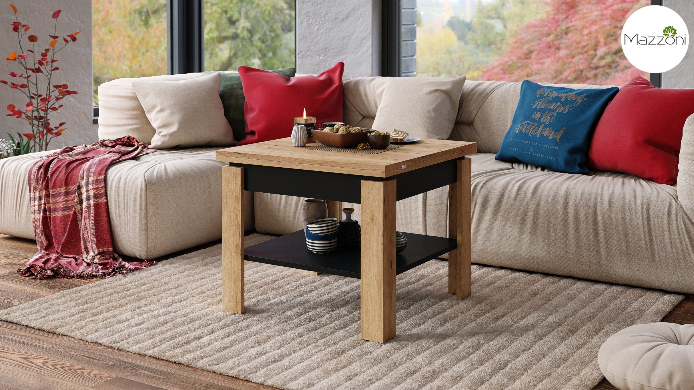 Mazzoni Couchtisch Design Tisch Leo Eiche günstig online kaufen