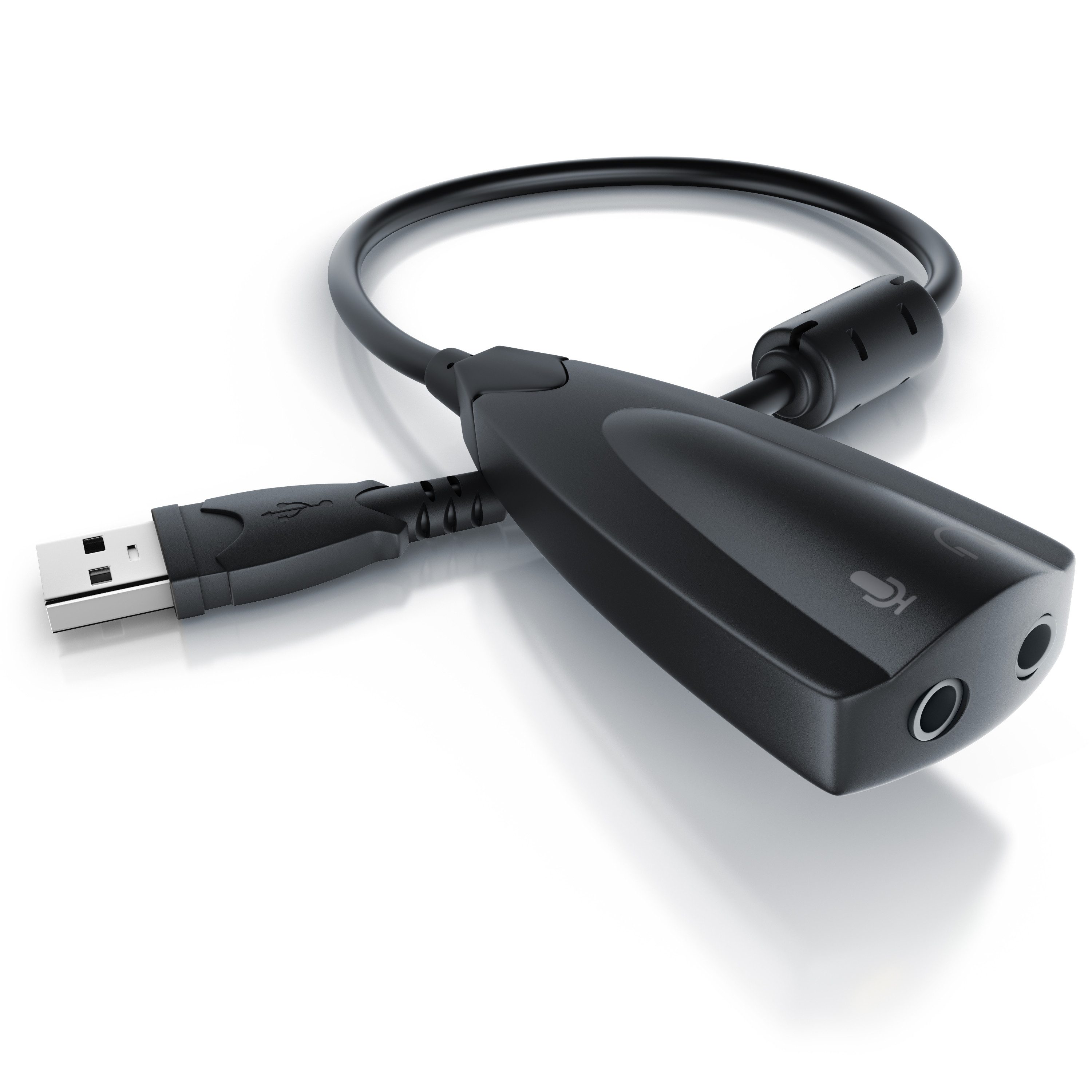 Aplic Externe USB Soundkarte mit 7.1 Virtual Sound USB-Soundkarte Virtual 7.1 Surround, extern, Plug & Play für Windows & Mac, für Headset & Lautsprecher