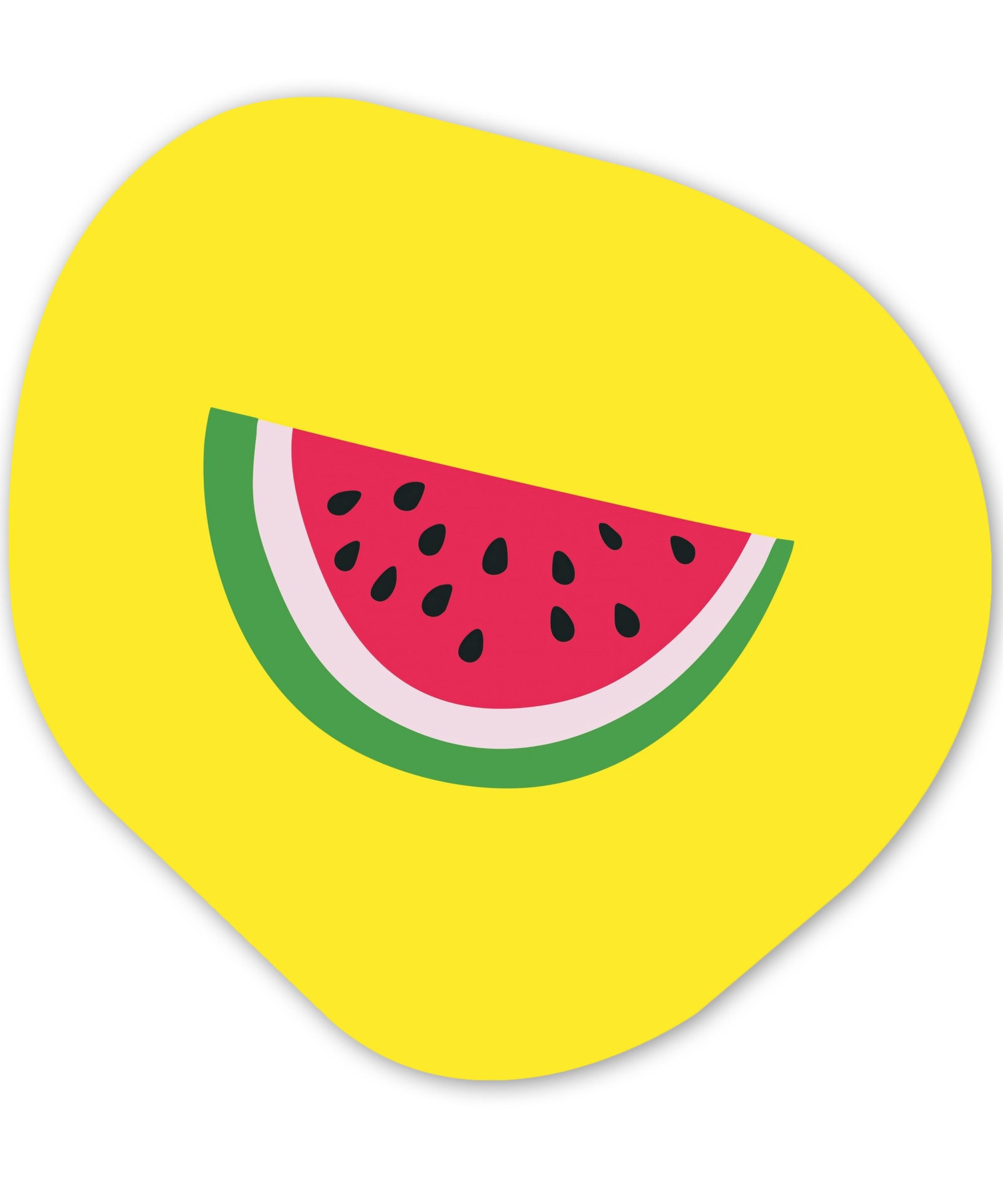 MuchoWow Gemälde Obst - Wassermelone - Gelb, Fotodruck (1 St), Wandbild Abstrakt, Wohnzimmer Schlafzimmer Wanddekoration, 40x40 cm