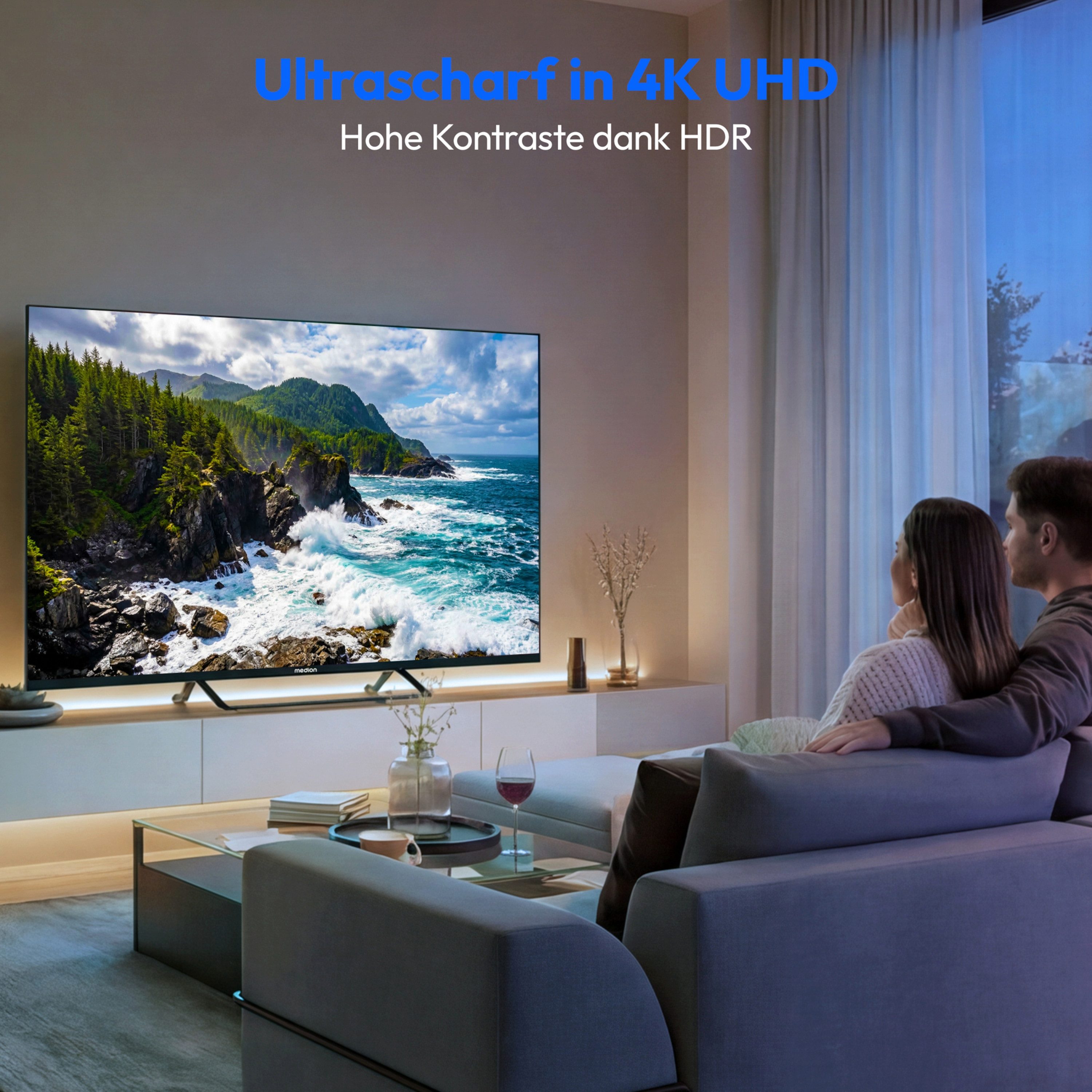 Medion® MD865401 LCD-LED Fernseher (163.9 cm/65 Zoll, 4K Ultra HD, 60Hz, X8652602)