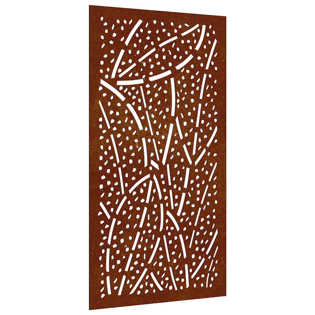 Wandbild Garten-Wanddeko 105x55 cm Cortenstahl Blatt-Design