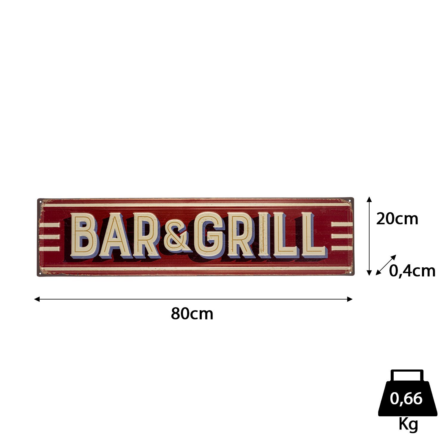Moritz Metallschild Bar and Grill Kneipe Barbecue Food Truck, Vintage Retro Deko Schild Metallschild Wandbild Schild