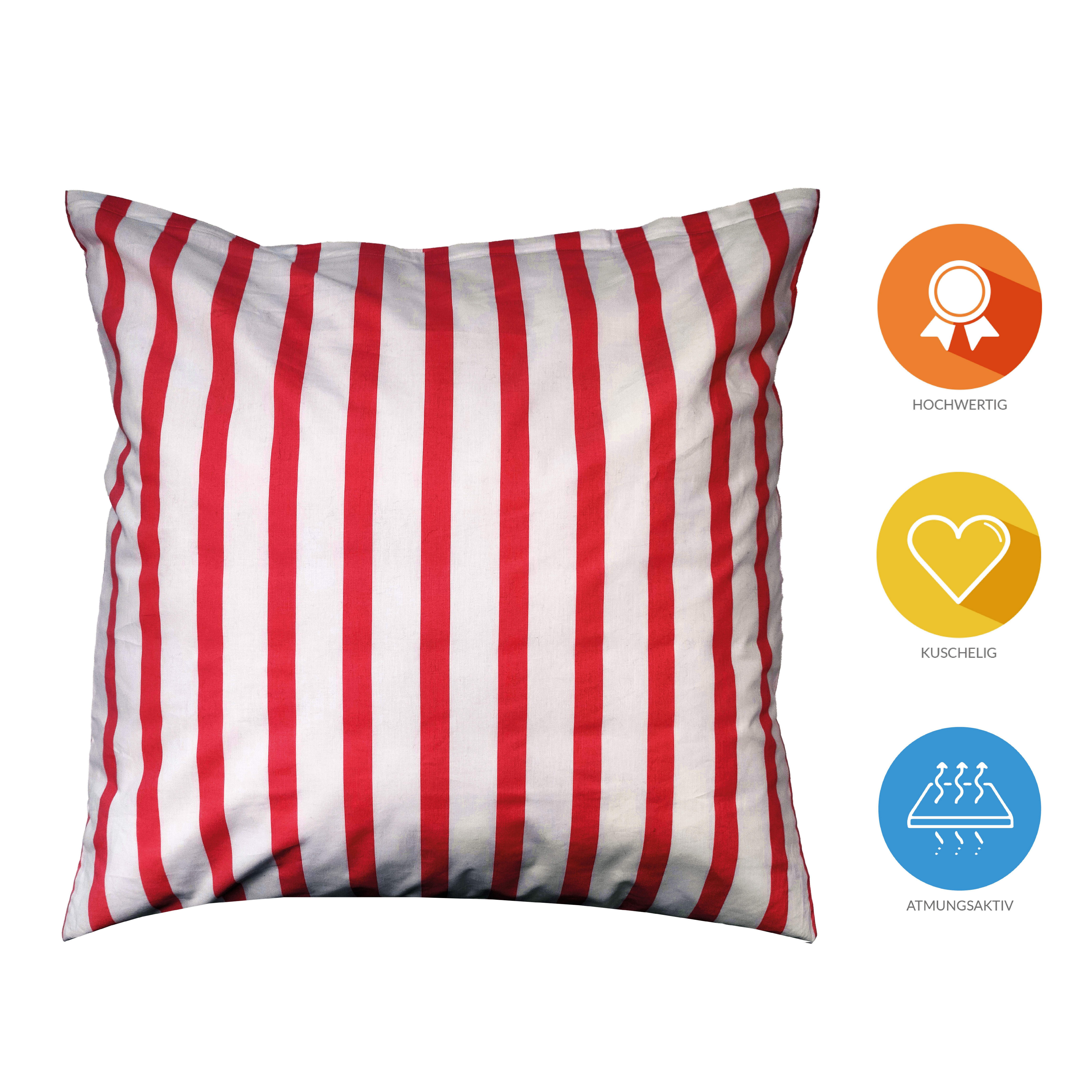 Lavea Bettwäsche Breite Streifen, Set aus 1x 80x80cm Kissenbezug & 1x 135x2 günstig online kaufen