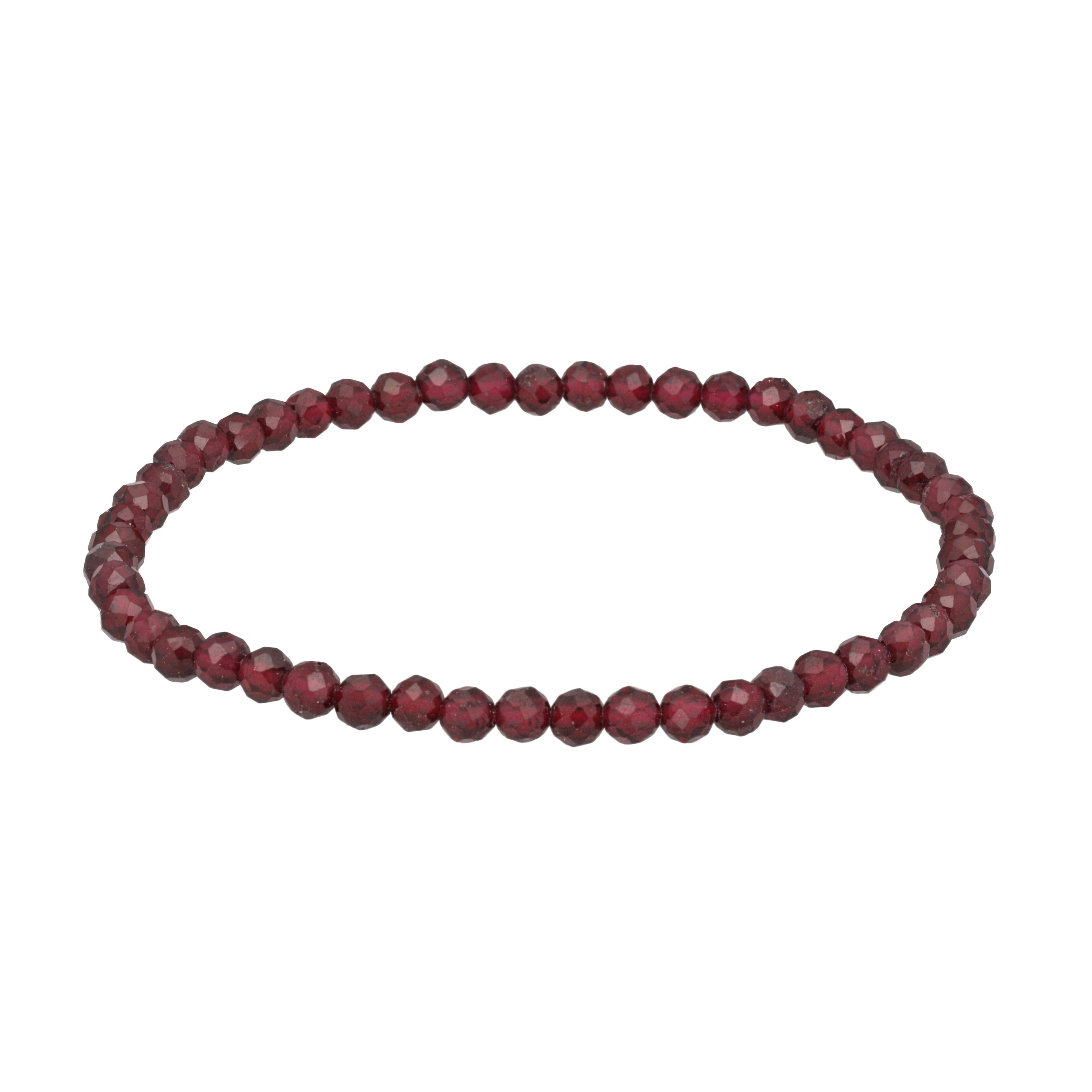 Lebensquelle Plus Armband Facettiert 4 mm, 19 cm Länge, Inklusive Edelsteinkarte
