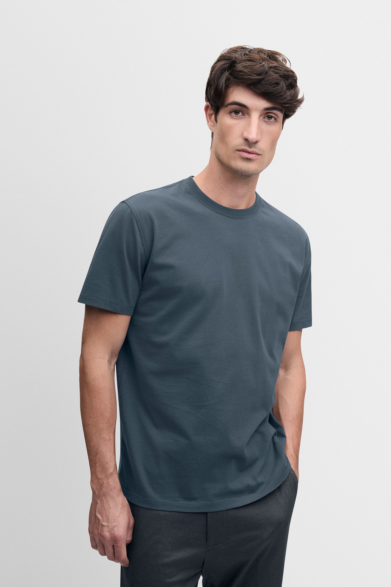 Cinque T-Shirt CIDANI Rundhalsausschnitt, Slim Fit, reine Baumwolle
