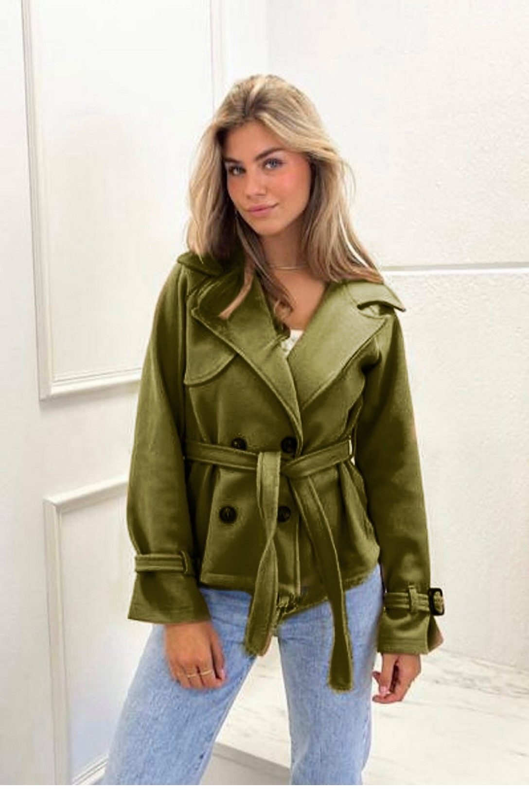 Worldclassca Trenchcoat Worldclassca Kurzer Doppelreihiger TRENCHCOAT günstig online kaufen
