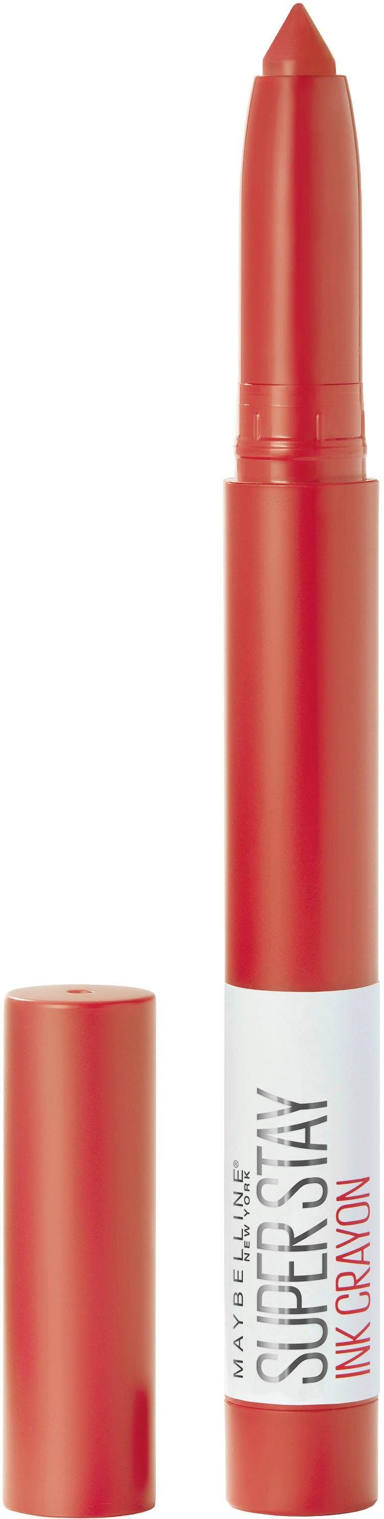 MAYBELLINE NEW YORK Lippenstift SUPER STAY INK CRAYON, matter Lippenstift in klassisch origineller Stiftform