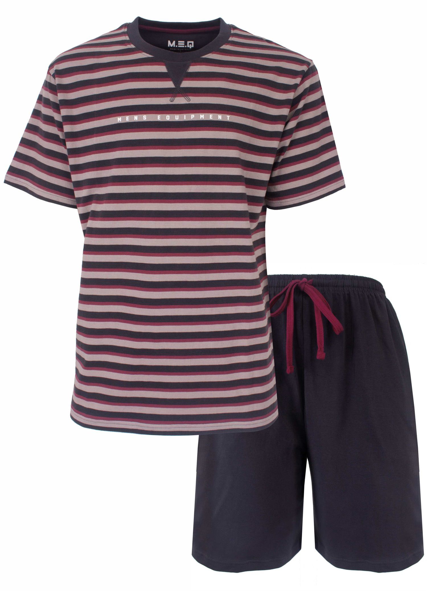 M.E.Q. Shorty M.E.Q. Herren Pyjama kurz (2 tlg) Baumwolle günstig online kaufen