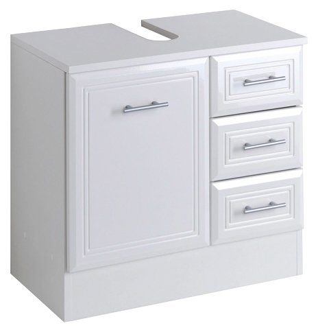 welltime Waschbeckenunterschrank Neapel Breite 60 cm, mit Hochglanzfronten und eleganter Fräsung