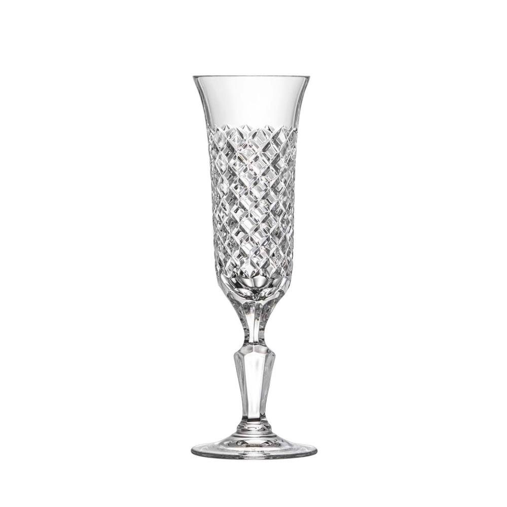 Champagnerglas Champagneglas Karo clear (22 cm) - Kristallglas mundgeblasen · von Han