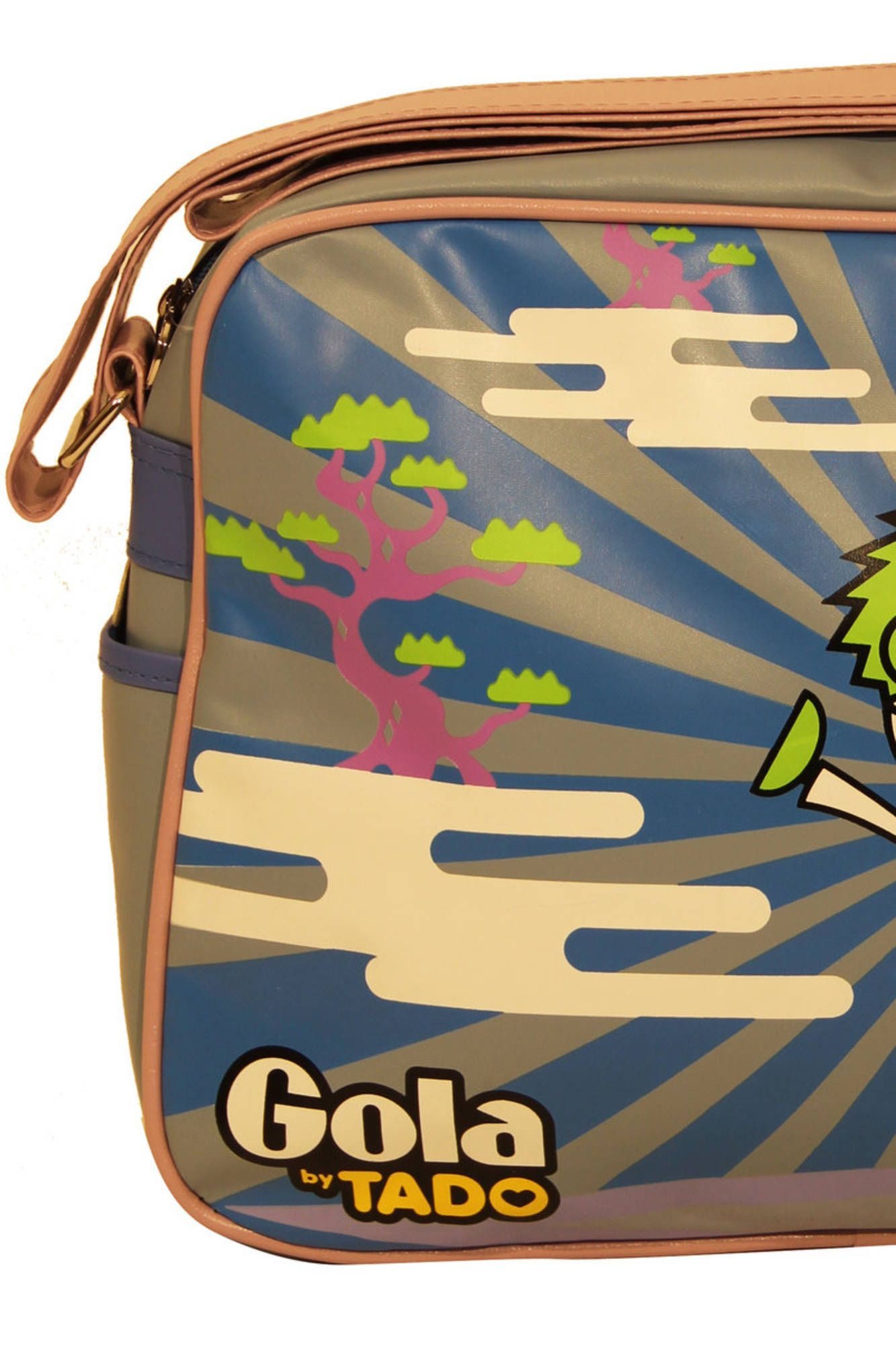 Gola Umhängetasche, Blaue Damenschultertasche mit verstellbarem Gurt und Logo-Druck