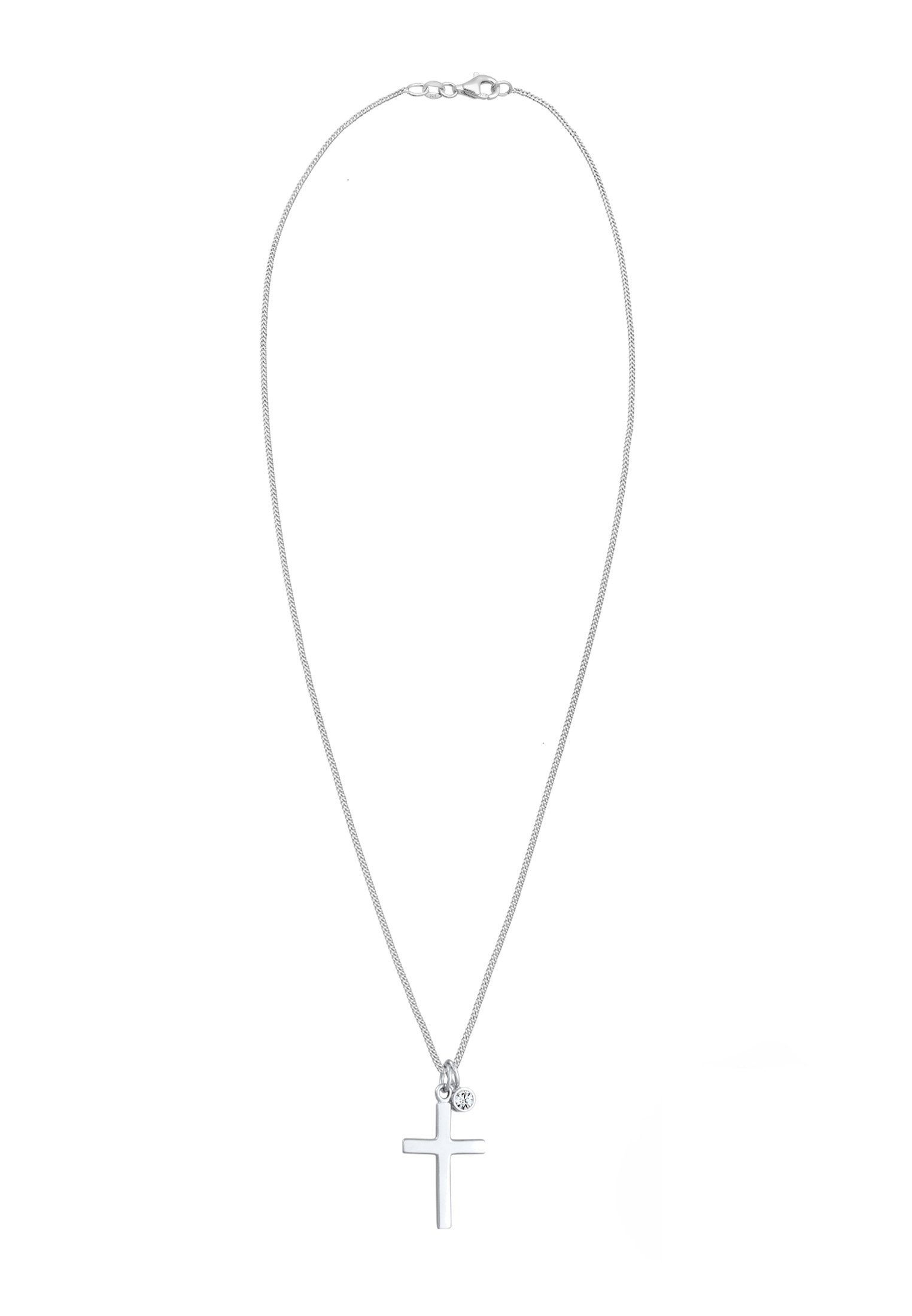 Elli Kette mit Anhänger Kreuz 925 Silber, mit Kristallen von Swarovski®, Kreuz