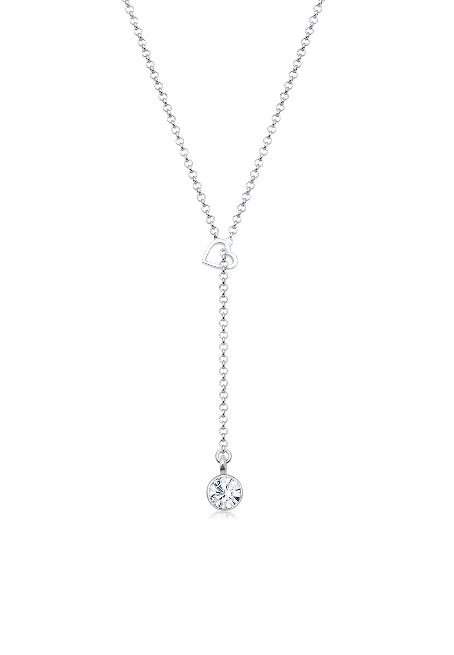 Collierkettchen Y-Kette Herz mit Kristallen von Swarovski® 925 Sterling Silber