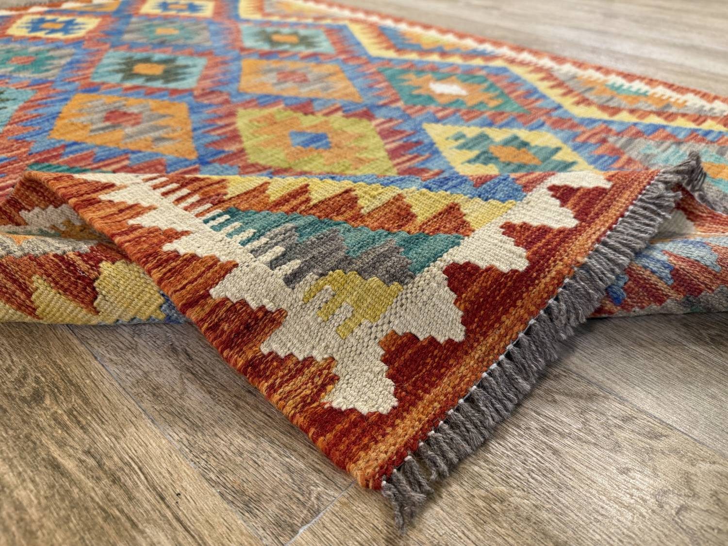 Rug Studios Teppich KELIM ORIGINAL HANDGEARBEITET, Rechteckig, Höhe: 5 mm, Handgefertigt, 104 x 149 cm, Multi
