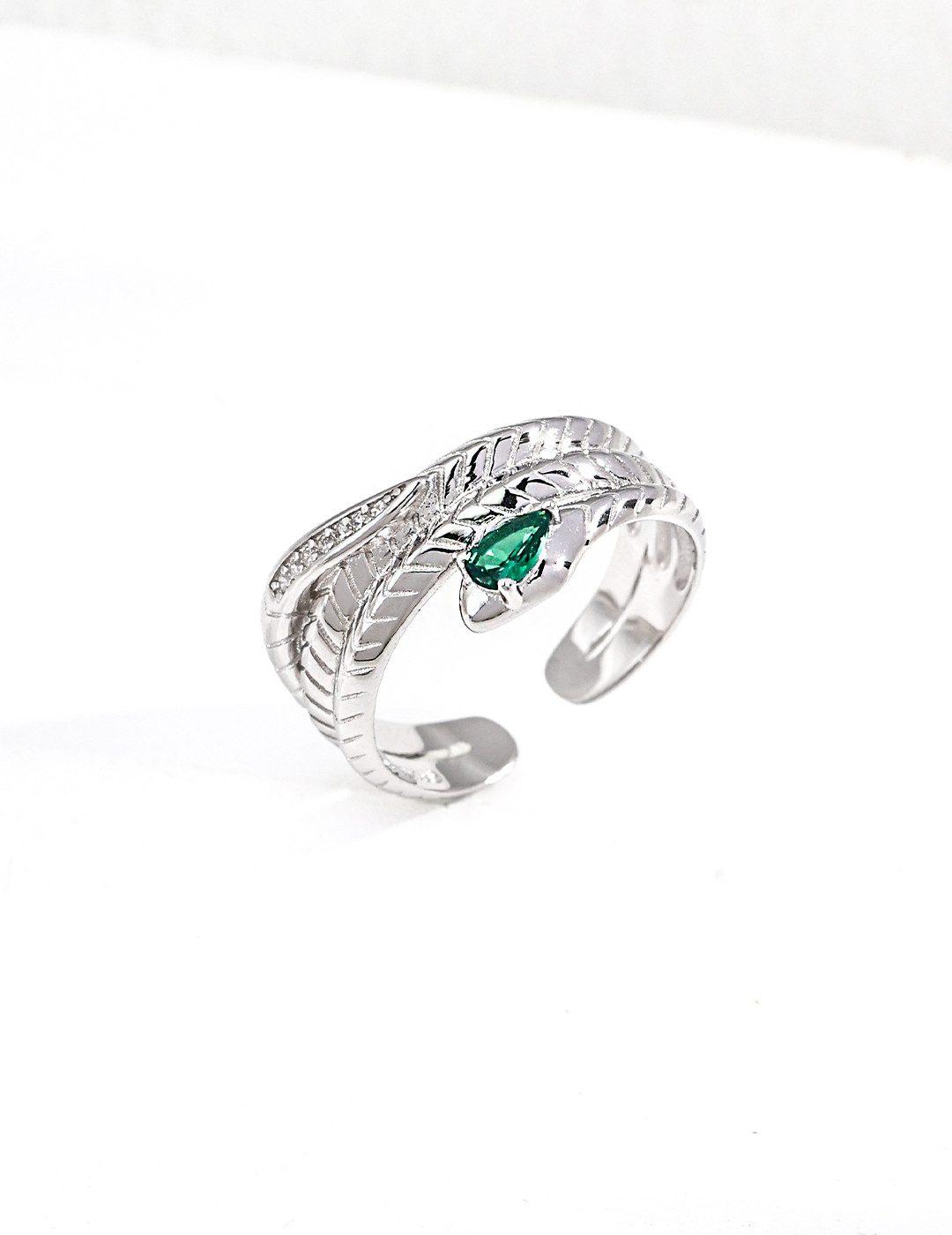 Jumpeak Silberring 925 Sterlingsilberring,Ring im Schlangenstil,Damenring,Zirkonia-Ring, Verstellbare Ringe, Silberringe für Paare, Silberringe für Herren