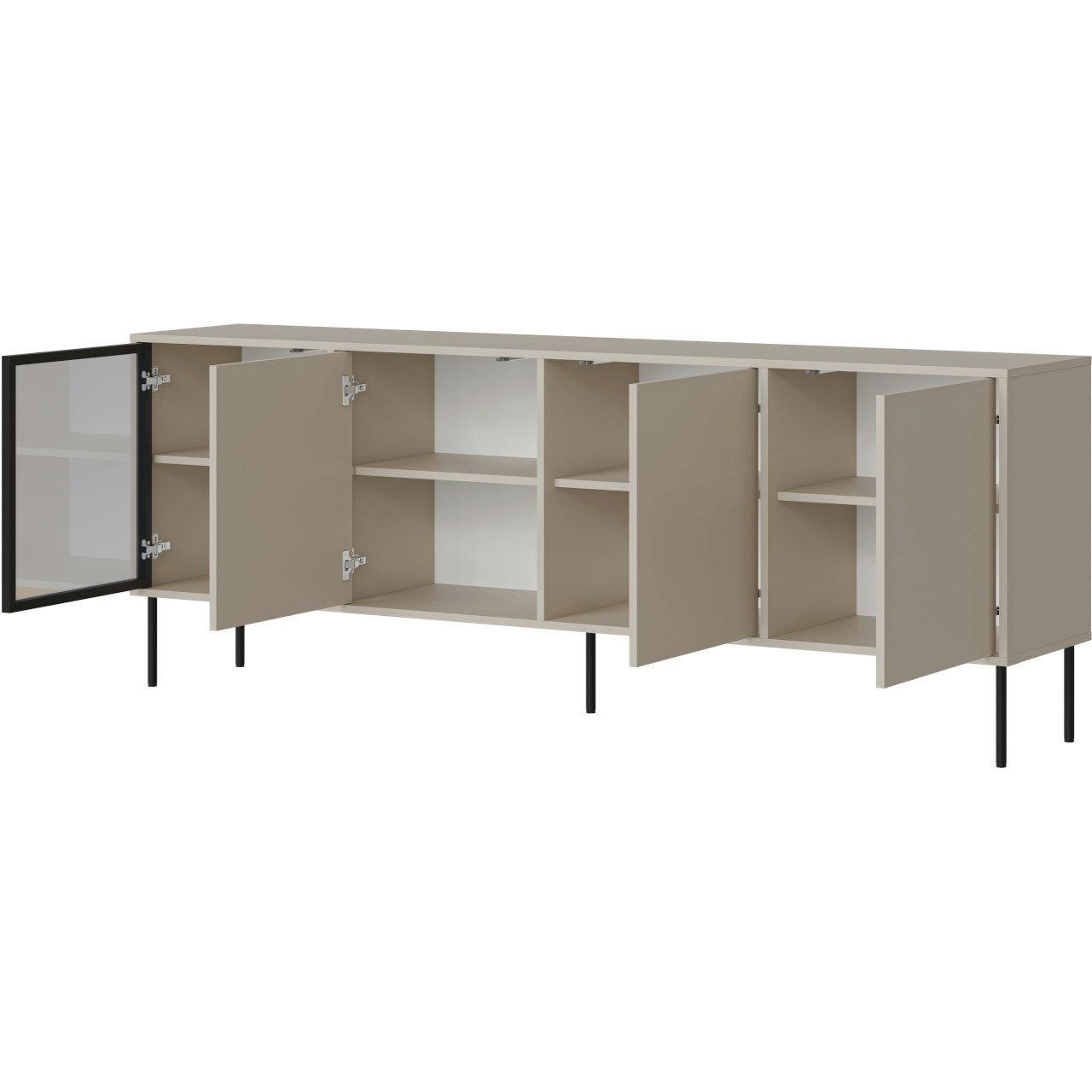 MOEBLINE Sideboard Beistellkommode DELLI 200 4D kaschmir