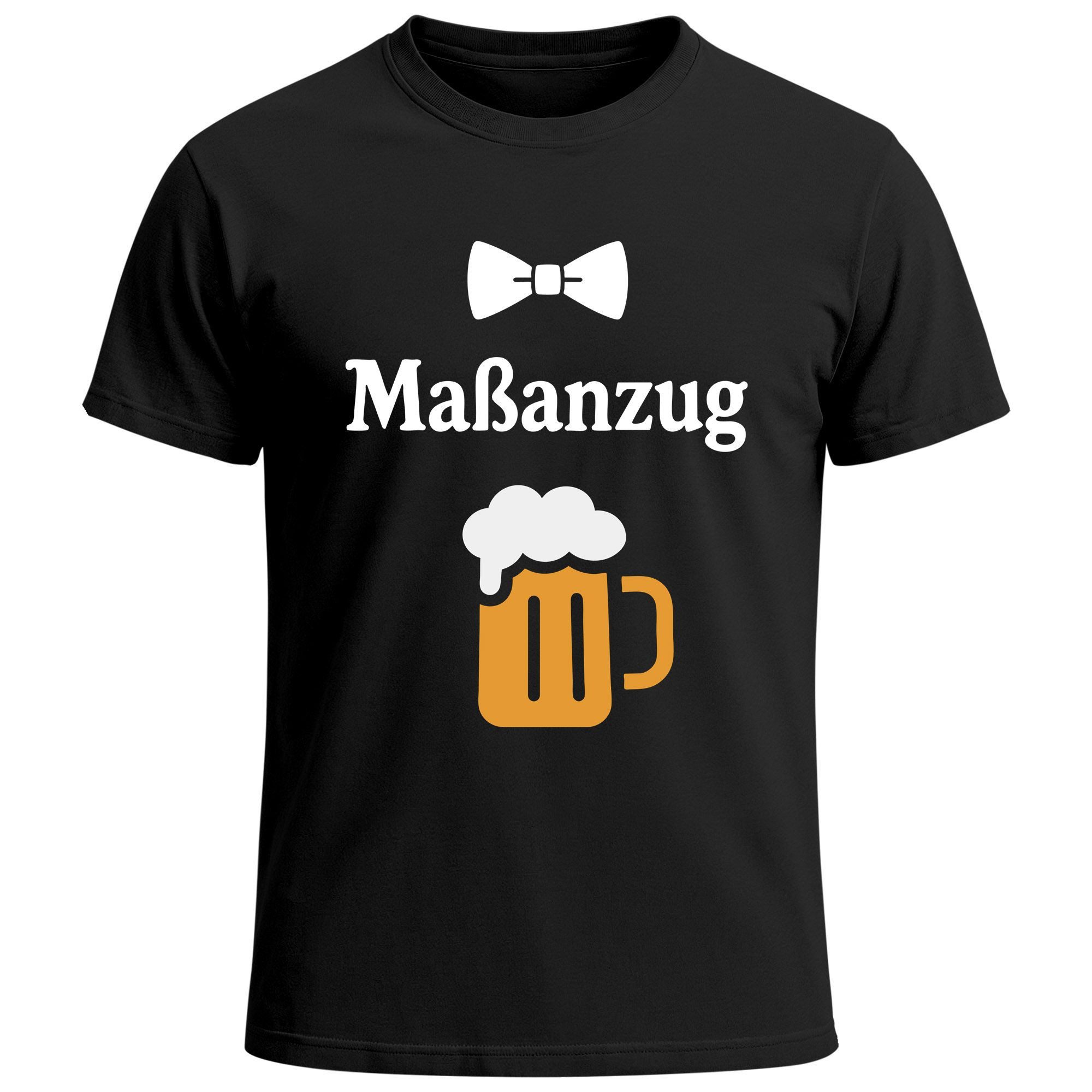 MoonWorks Print-Shirt Herren T-Shirt für das Oktoberfest Maßanzug mit Bierkrug & Fliege mit Print