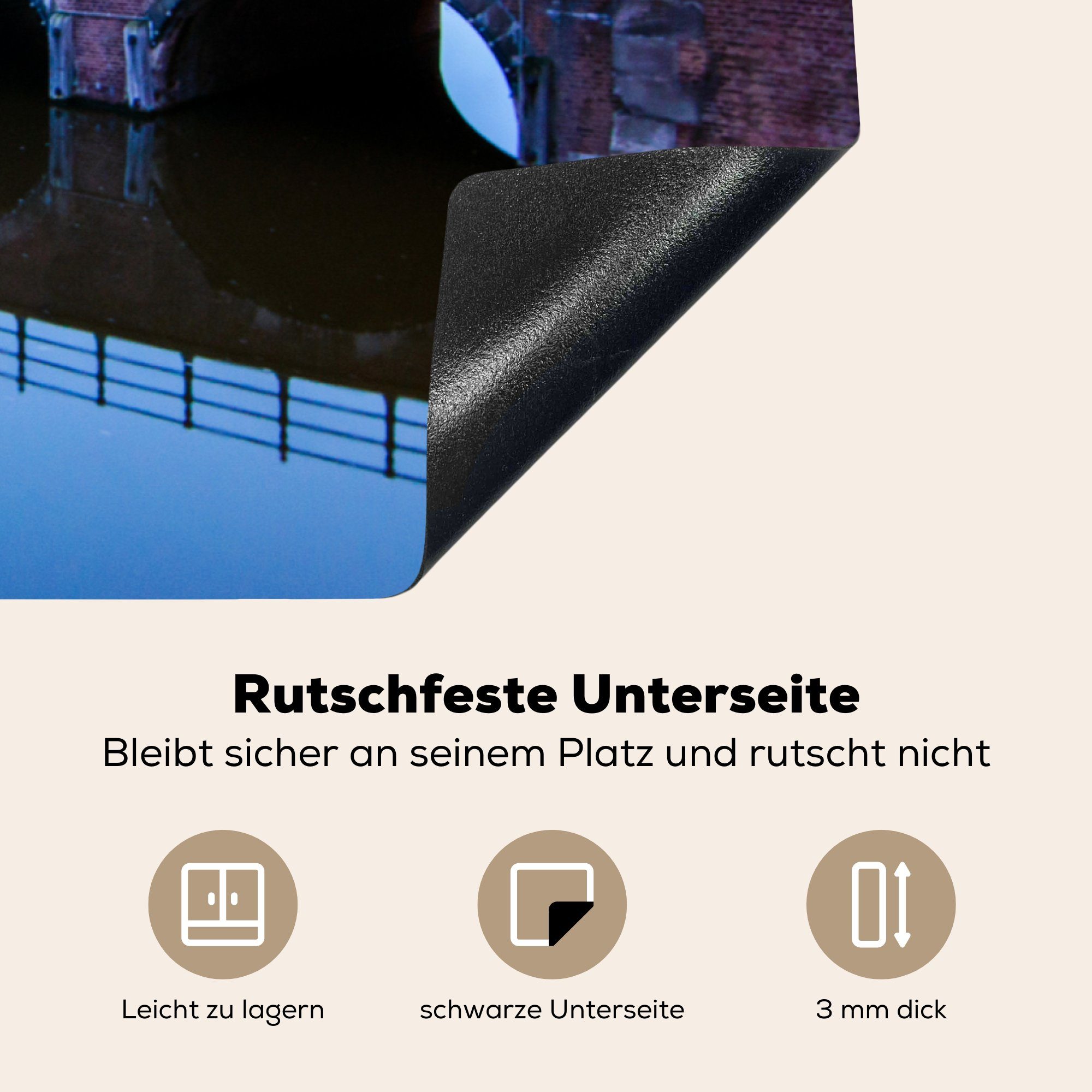 cm, die Wasser, - tlg), Herdblende-/Abdeckplatte Ceranfeldabdeckung Amsterdam - (1 Induktionskochfeld Winter Schutz für 81x52 Vinyl, küche, MuchoWow