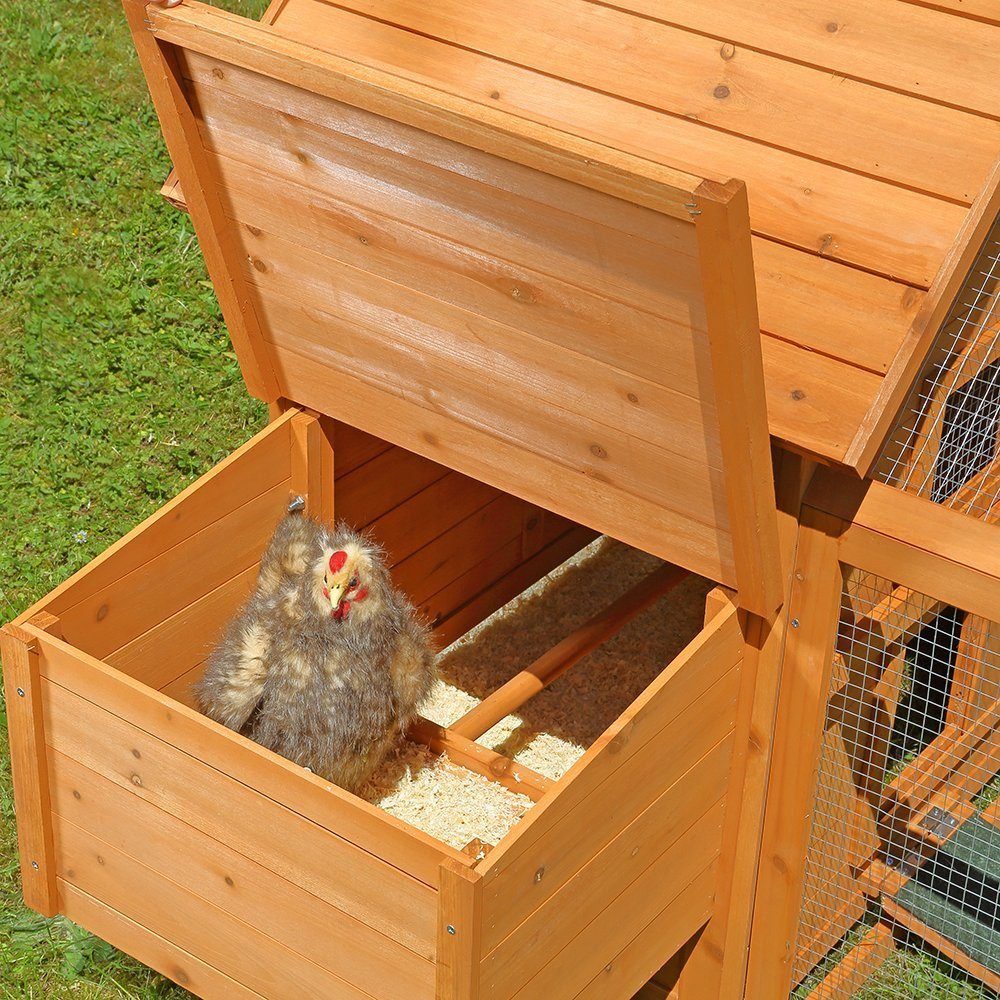 Melko Hühnerstall Hühnerstall Hühnerhaus Kleintierstall aus Holz Gehege Hasenstall Käfig, Front- und Rückseitenausgang