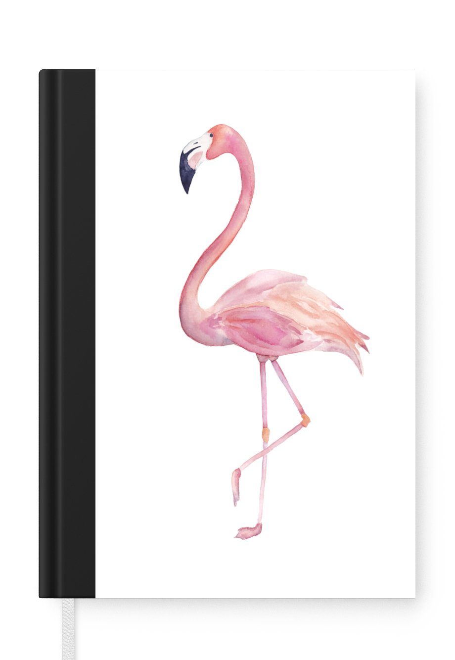 MuchoWow Notizbuch Aquarell - Flamingo - Rosa, Journal, Merkzettel, Tagebuch, Notizheft, A5, 98 Seiten, Haushaltsbuch