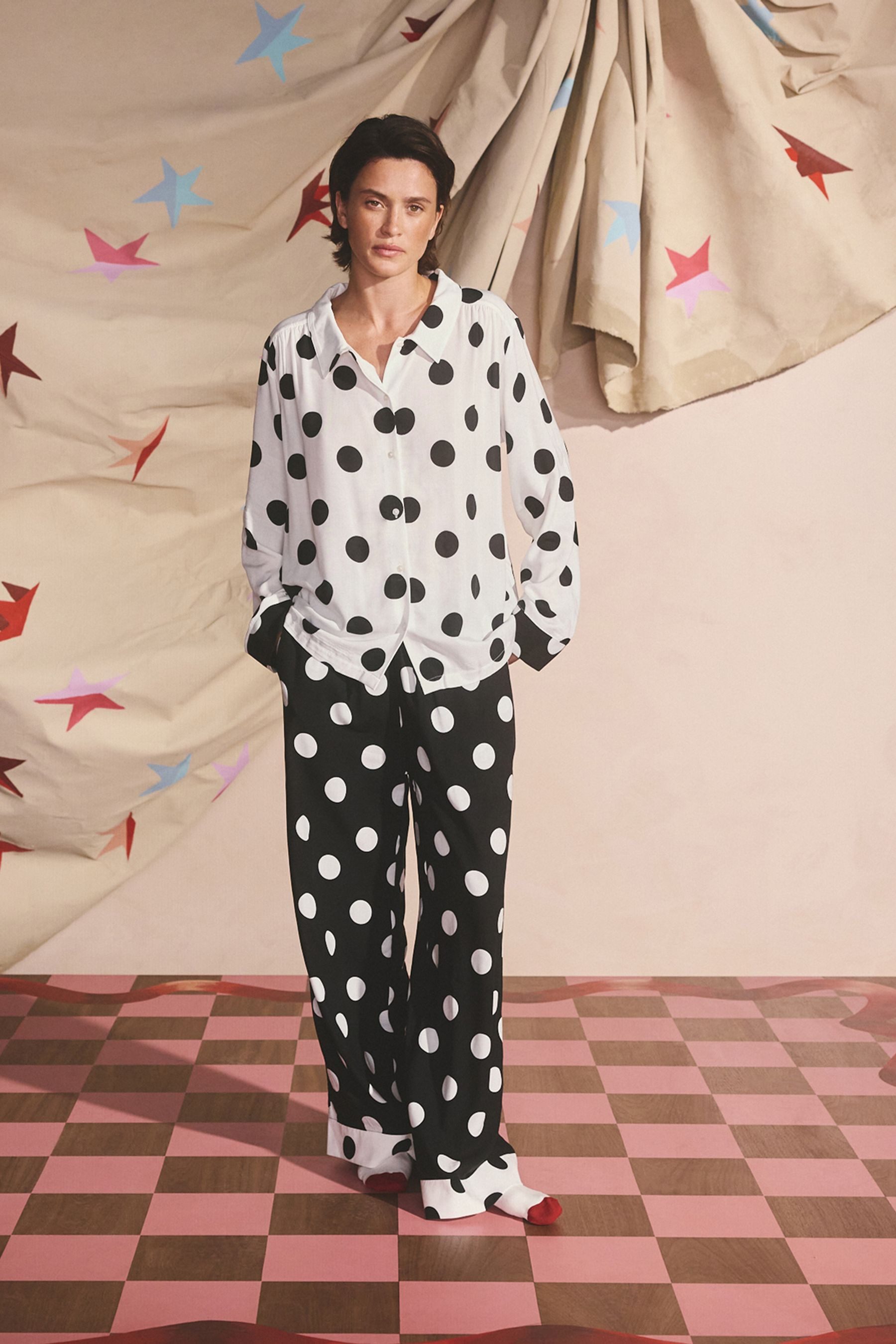 Cath Kidston Pyjama Cath Kidston getupfter Schlafanzug aus Webstoff (2 tlg)