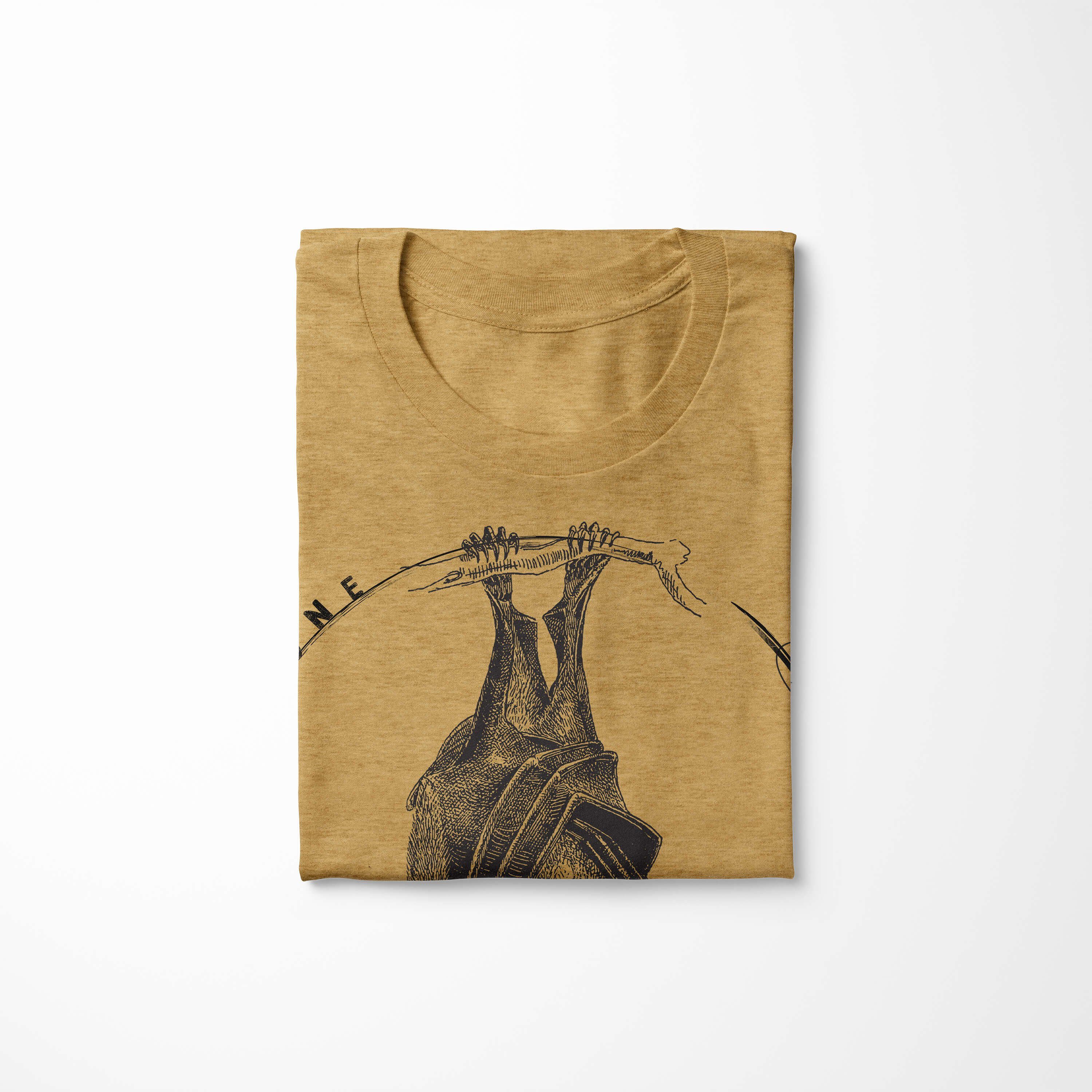 Herren Antique Art Sinus Fledermaus Gold T-Shirt T-Shirt Evolution