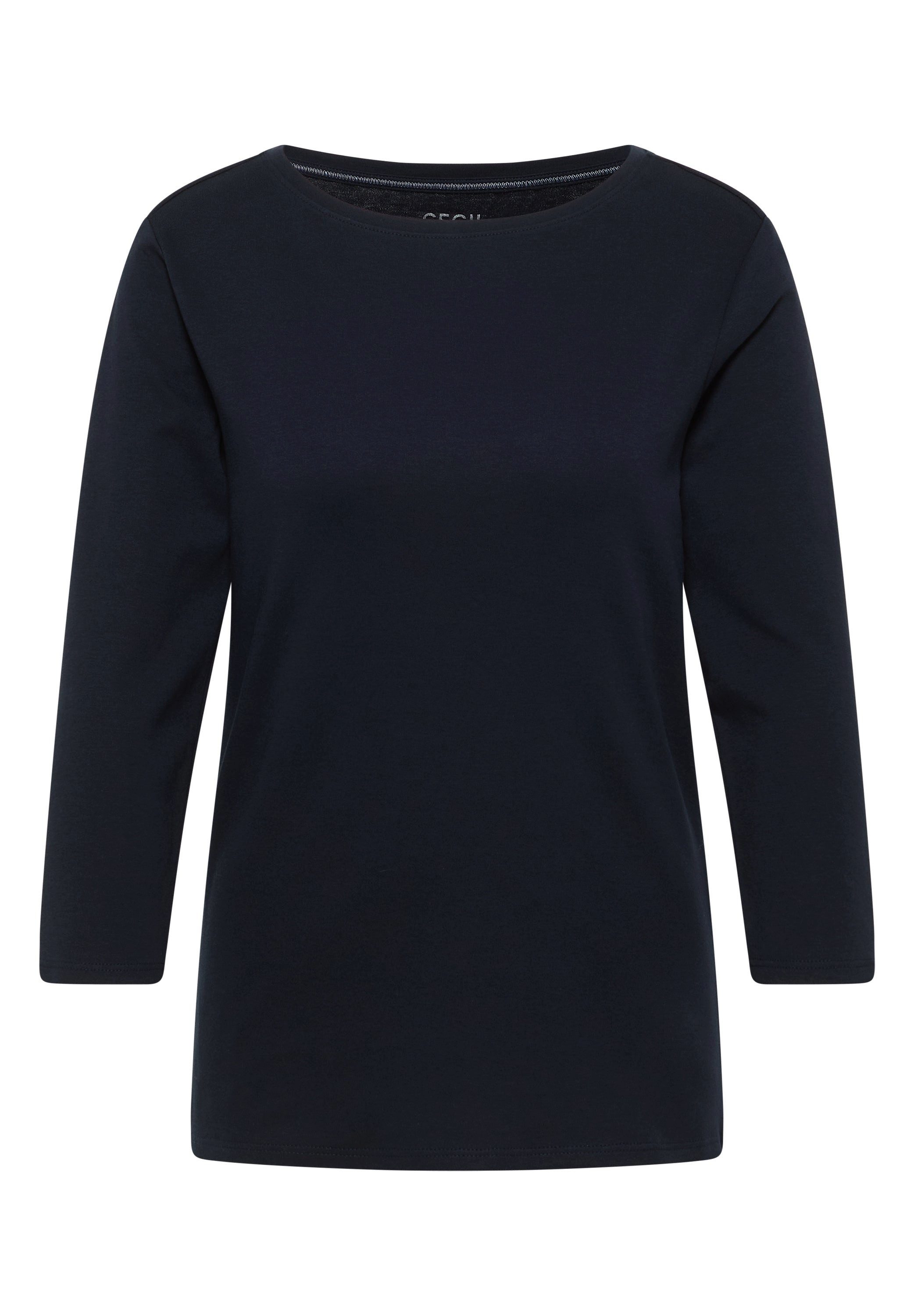 CECIL 3/4-Arm-Shirt Basic U-Boot Shirt (1-tlg) günstig online kaufen