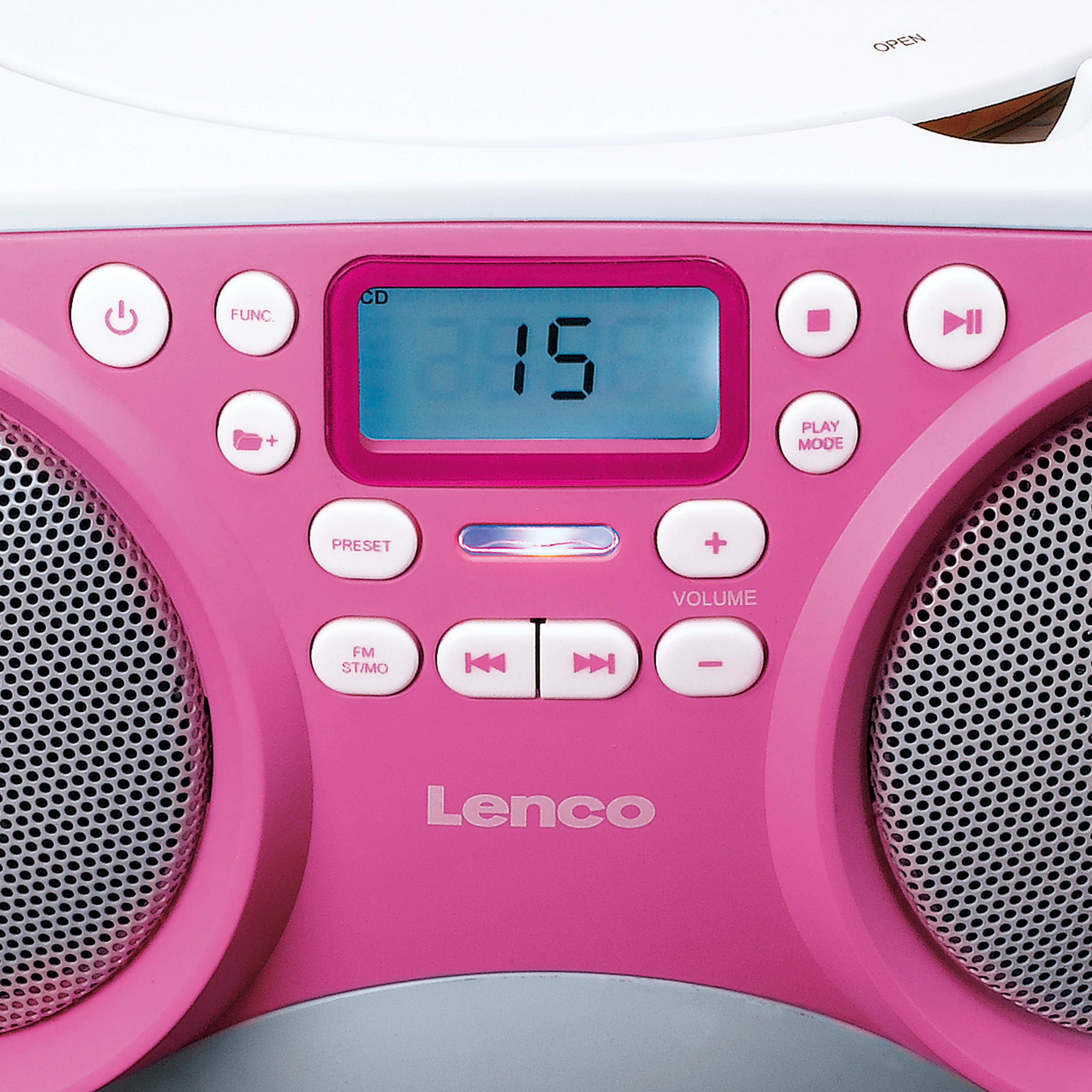 Lenco SCD-301PK CD-Radiorecorder (FM) Weiß-Pink